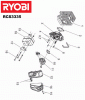 Ryobi Benzin RCS3335C Ersatzteile Auspuff, Vergaser