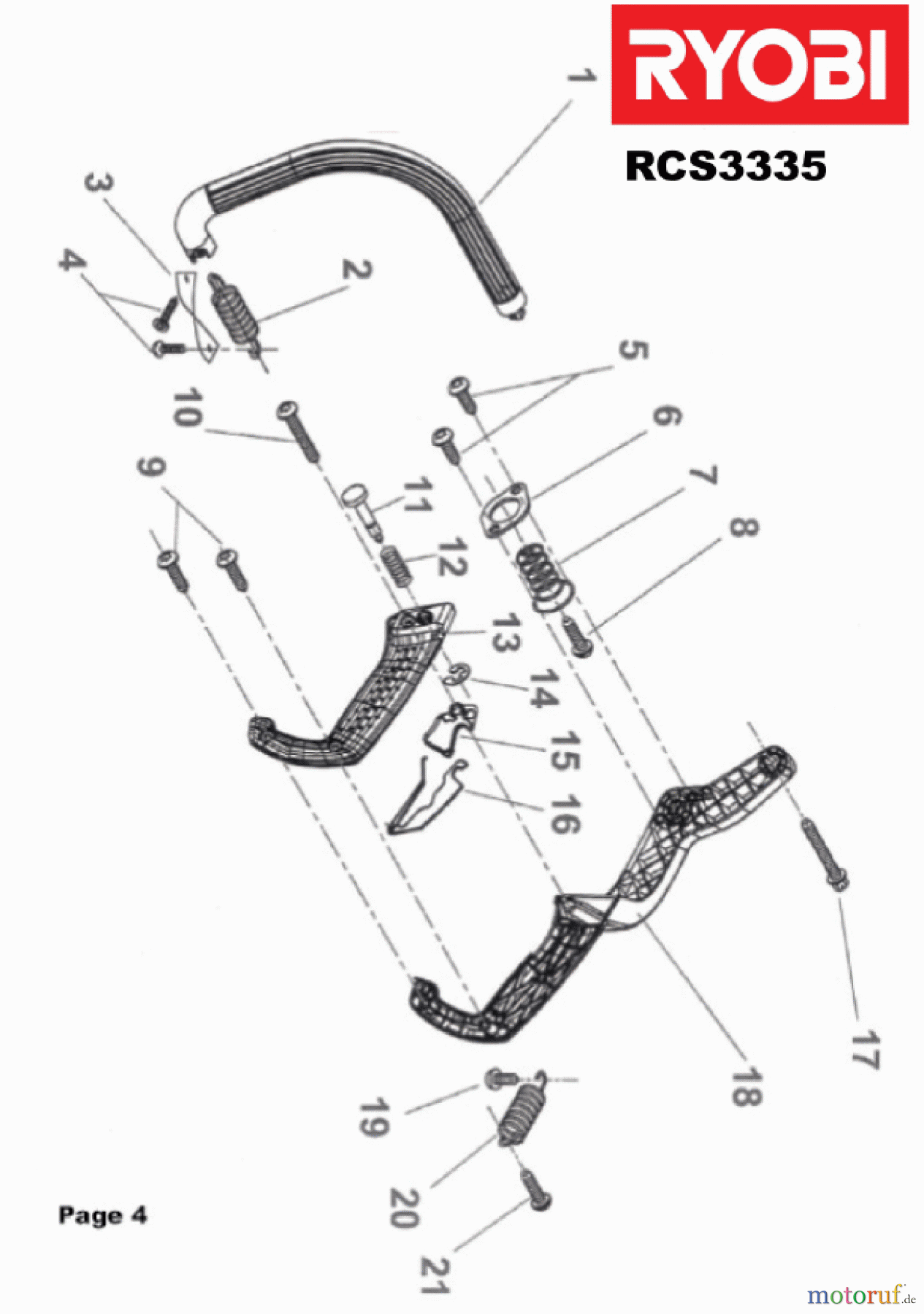  Ryobi Kettensägen Benzin RCS3335C Griff