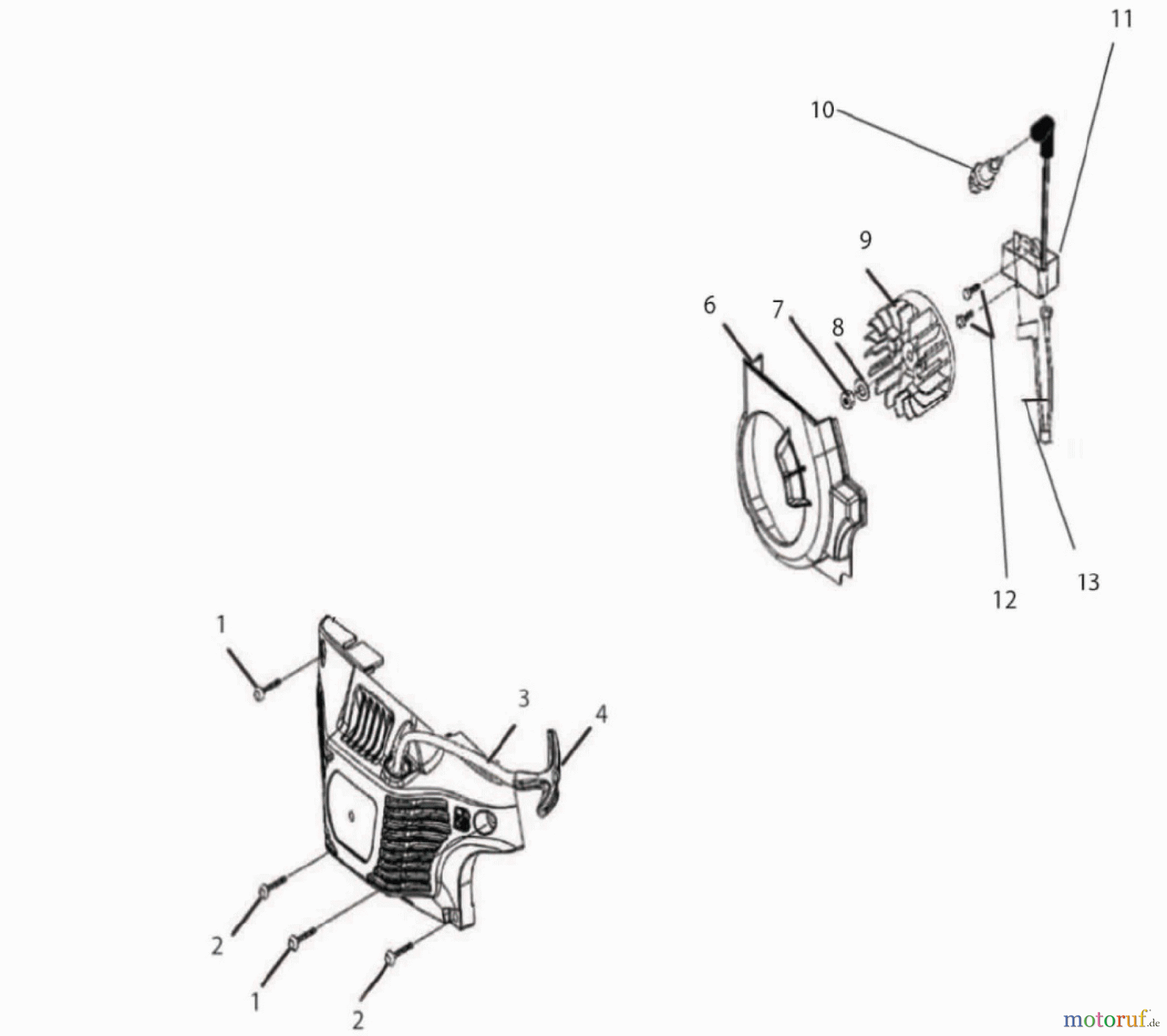 Ryobi Kettensägen Benzin PCN4545 Starter