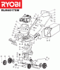 Ryobi Benzin RLM4617SM Ersatzteile Mähdeck, Messer, Räder