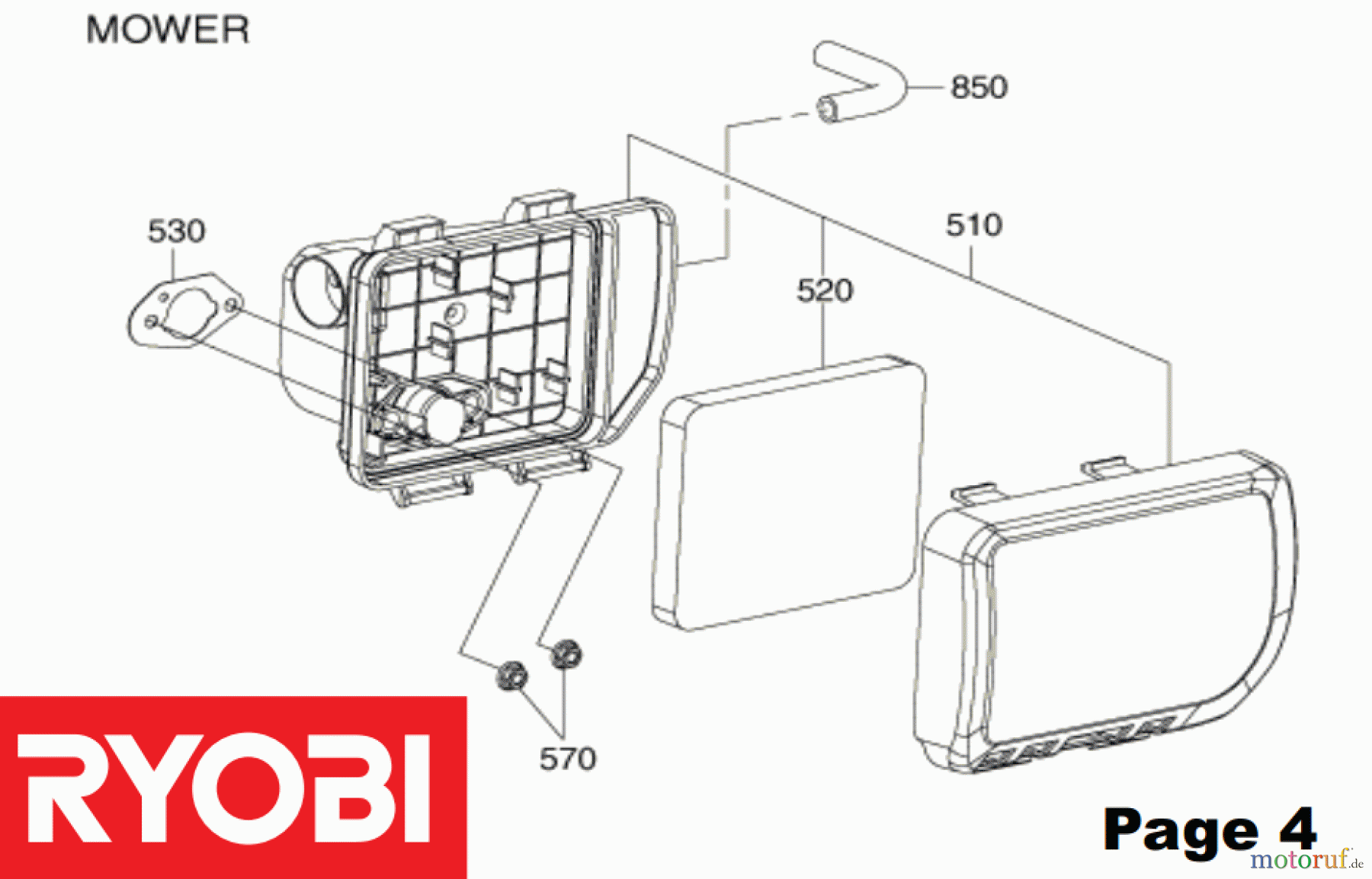 Ryobi Rasenmäher Benzin RLM5319SME Filter