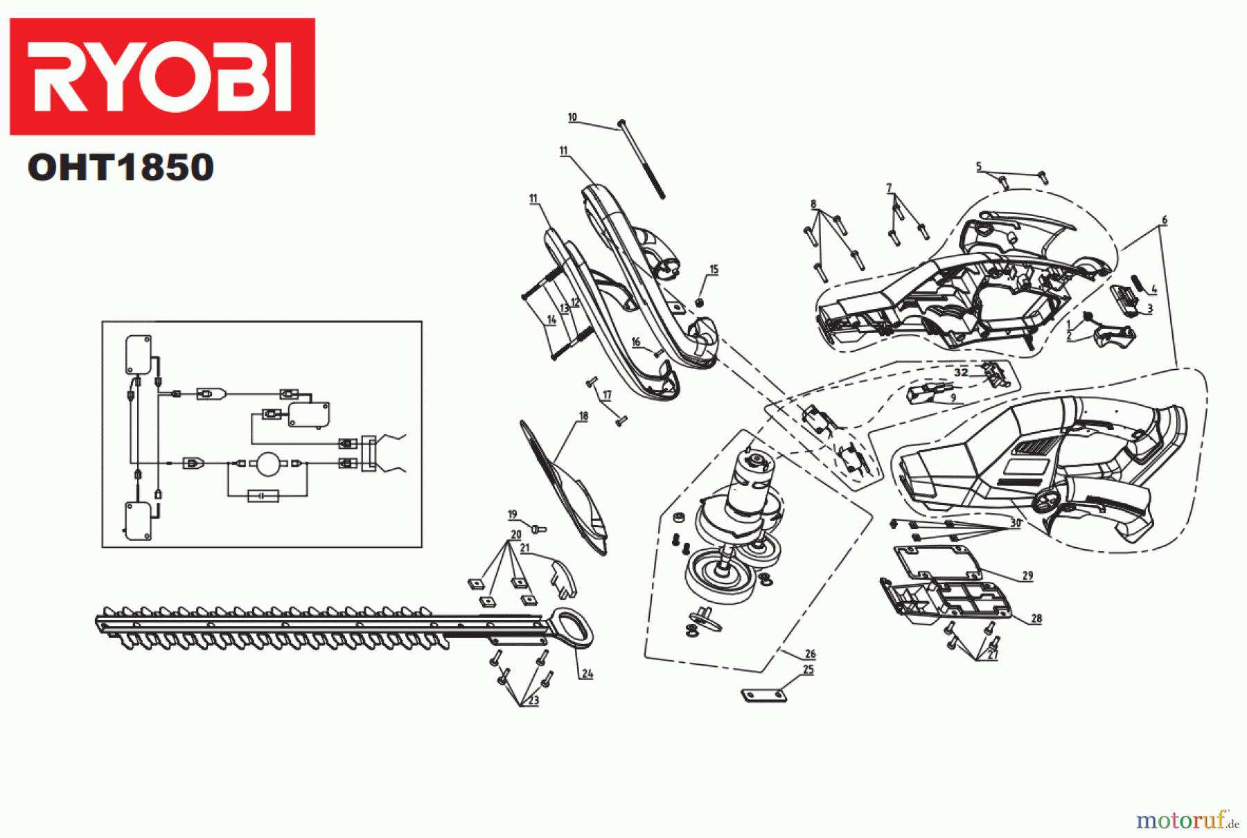 Ryobi Heckenscheren Akku OHT1850