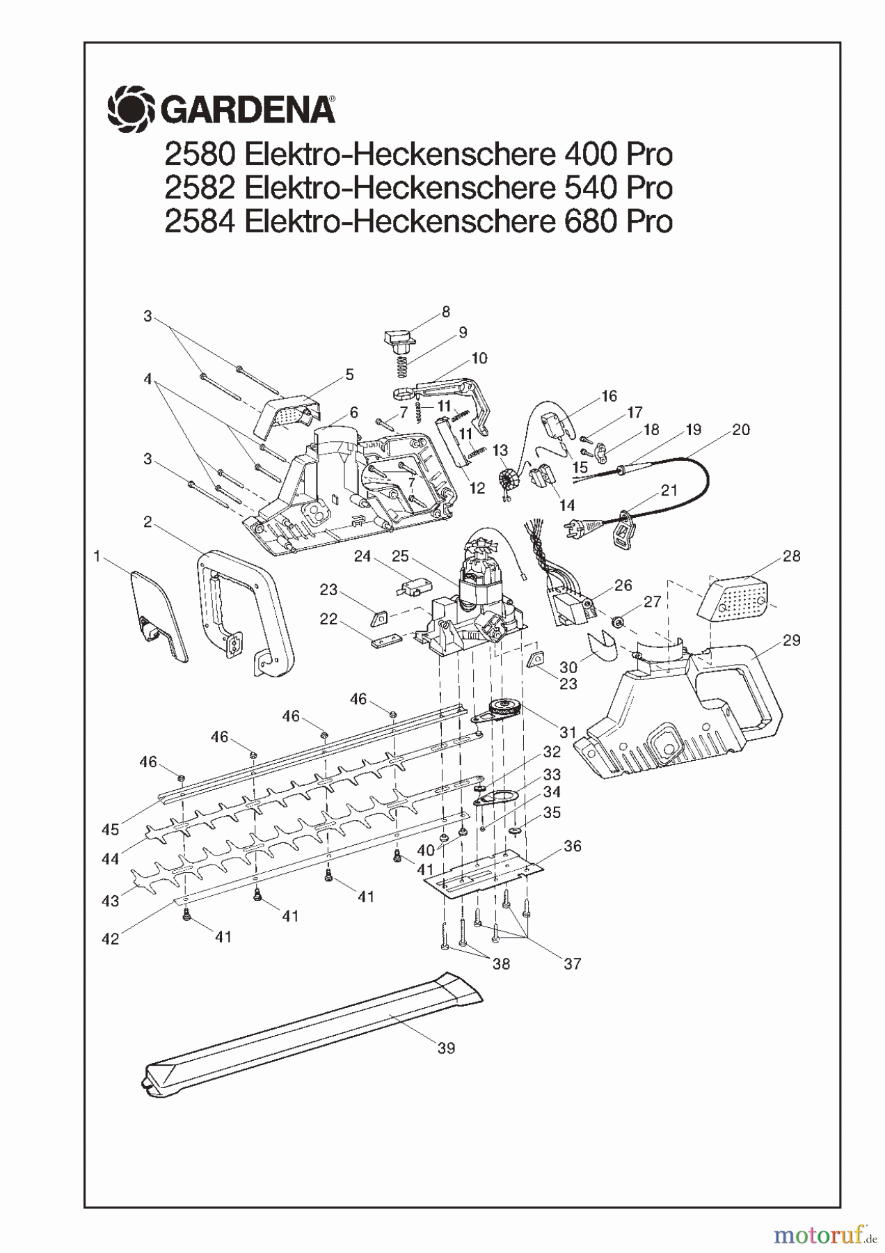 Gardena Heckenscheren Elektro-Heckenschere 540 Pro