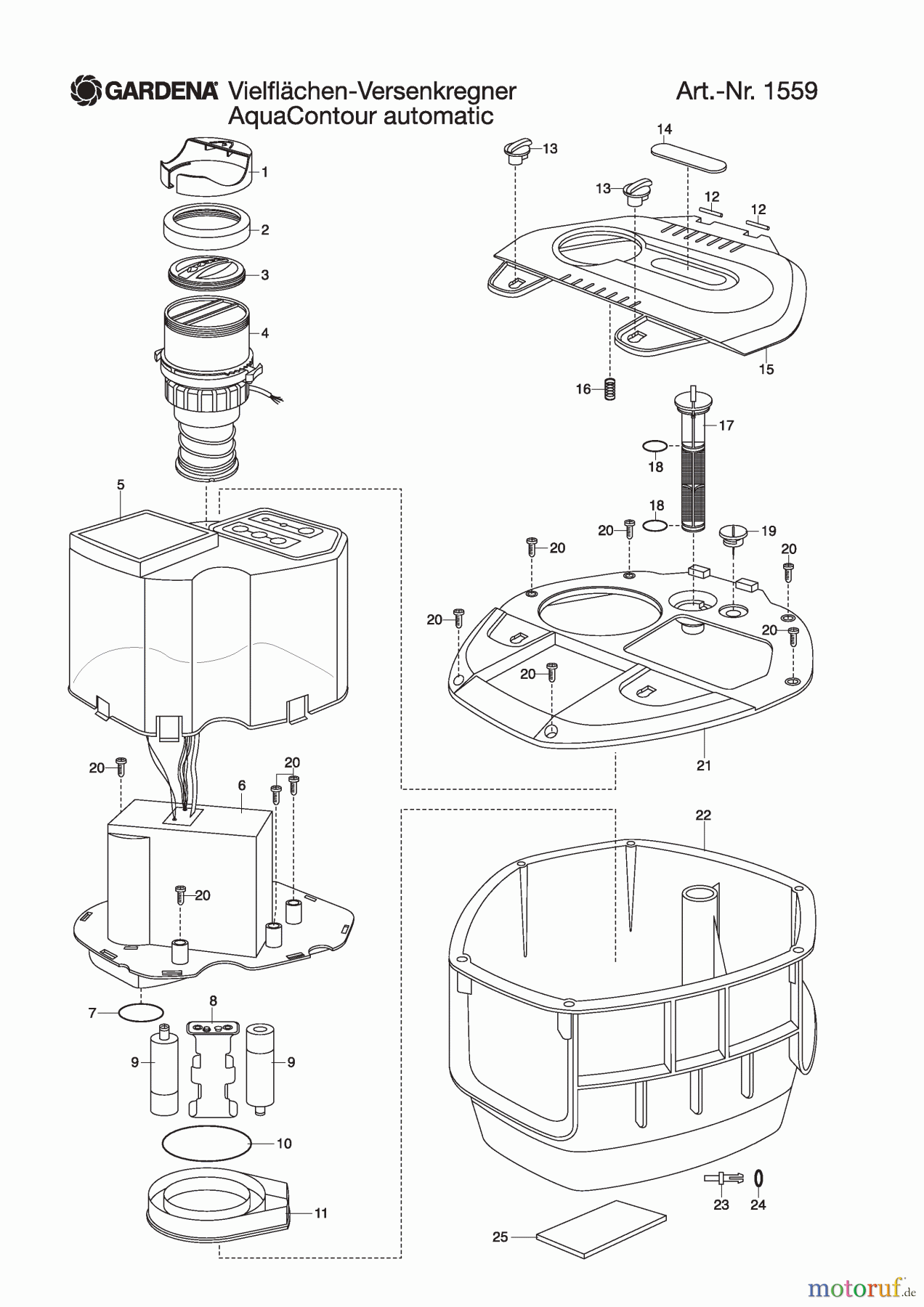 Gardena Wassertechnik Regner Vielflächen Versenkregner