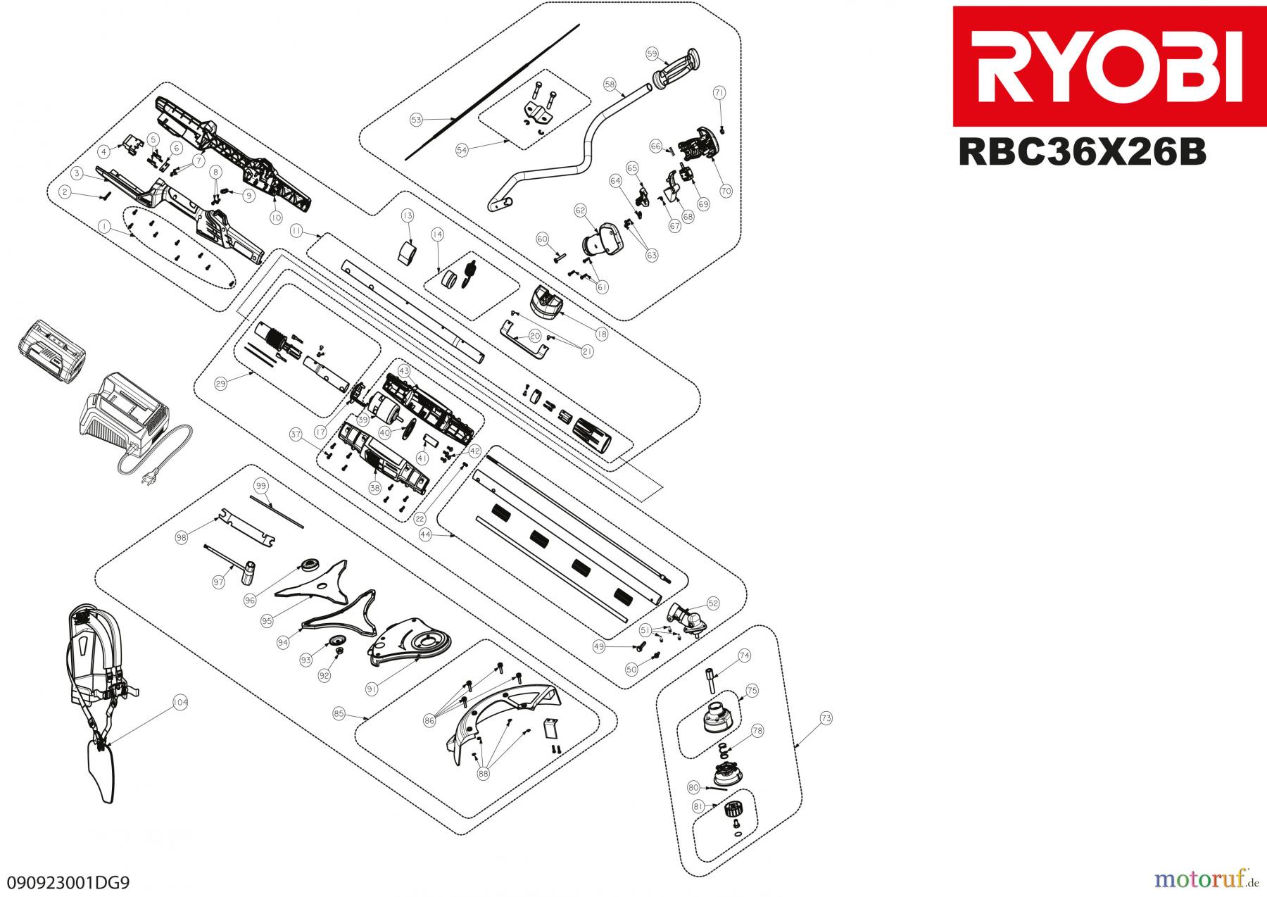 Ryobi Sensen Freischneider Akku RBC36X26B