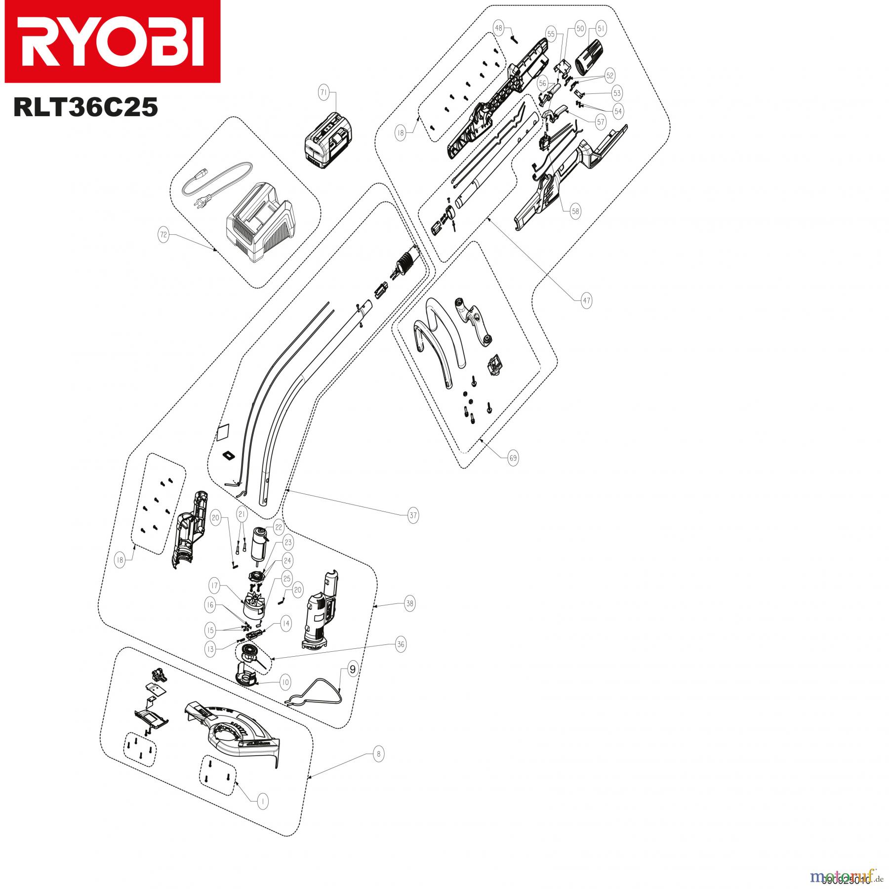  Ryobi Rasentrimmer Akku RLT36C3325