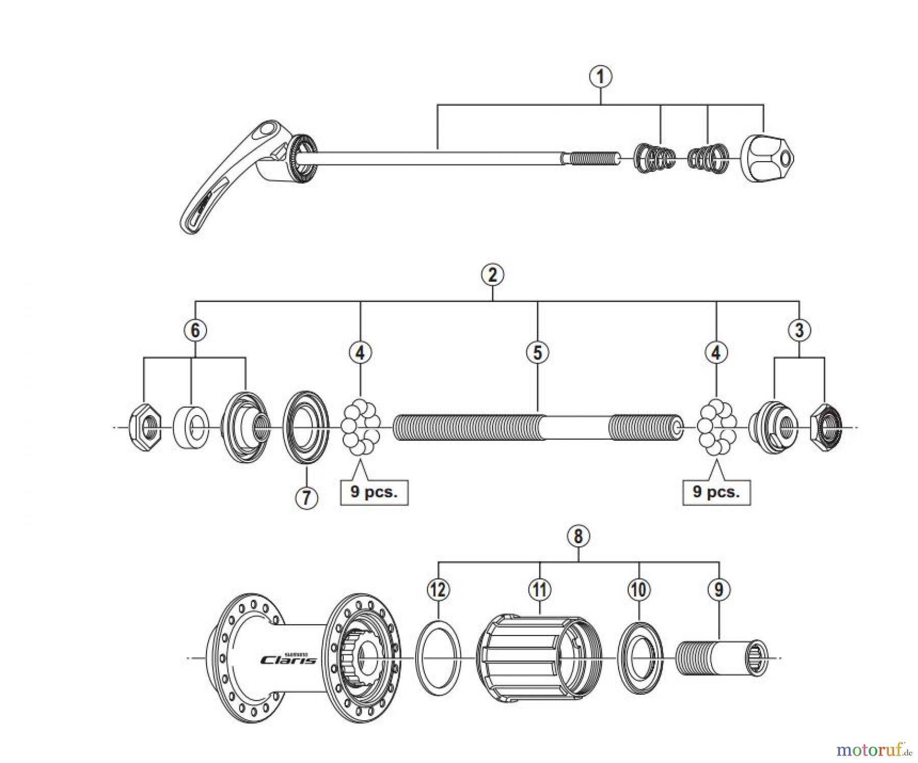 Shimano FH Free Hub - Freilaufnabe FH-2400