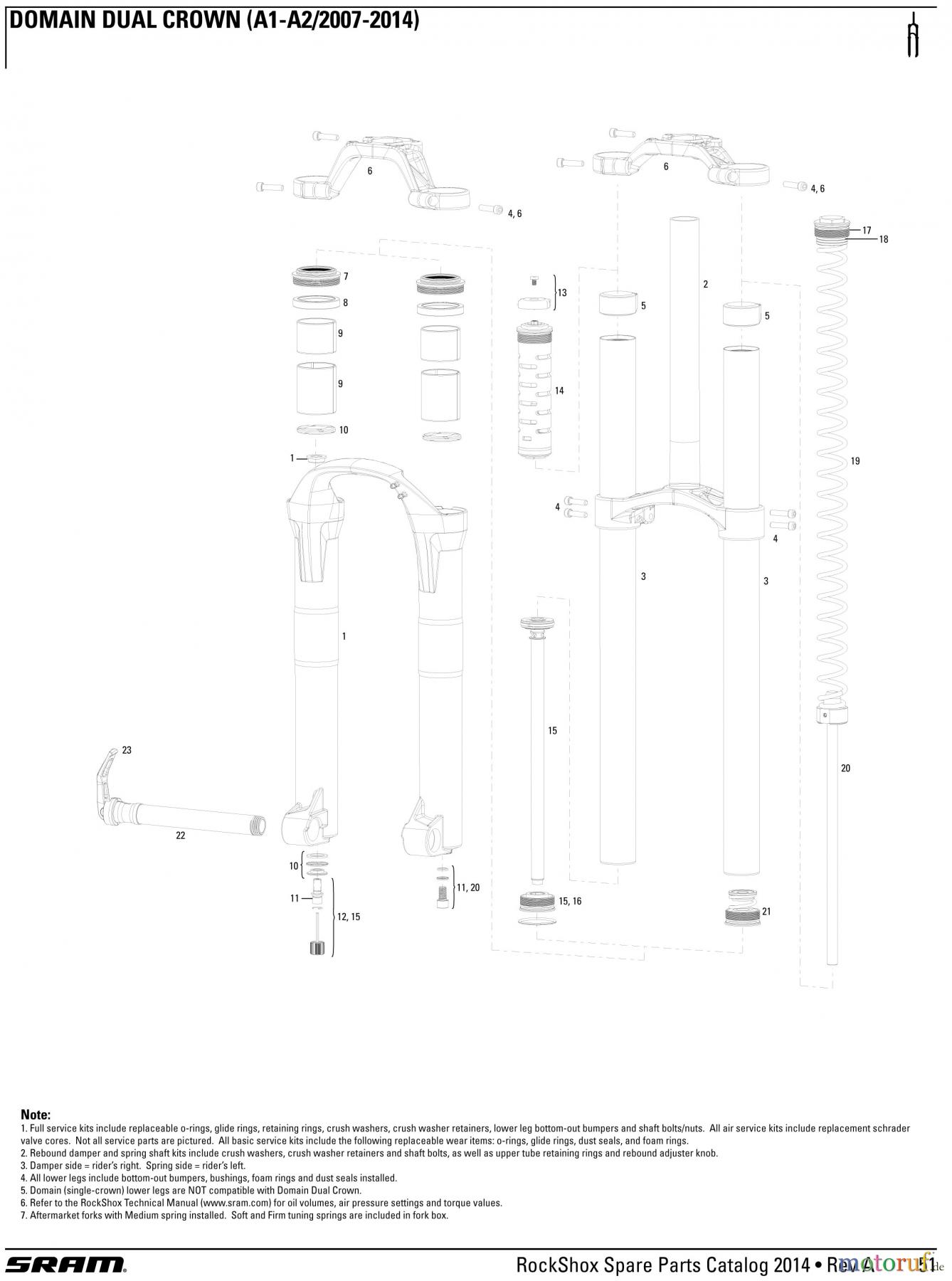 Sram RockShox DOMAIN DUAL CROWN (A1-A2/2007-2014)