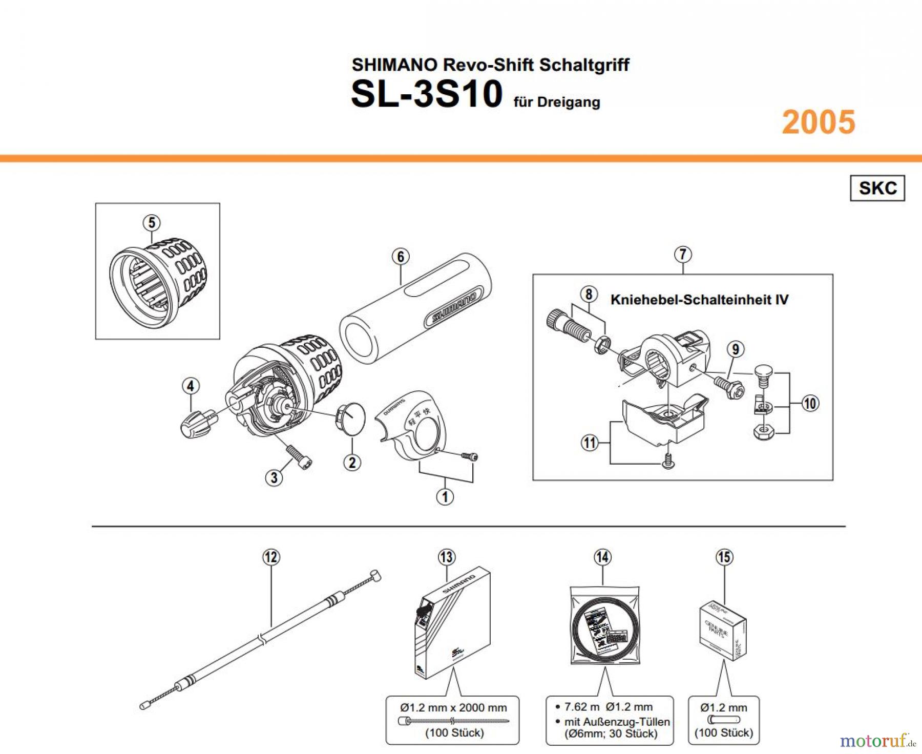 Shimano SL Shift Lever - Schalthebel SL-3S10 2005 SHIMANO Revo-Shift Schaltgriff