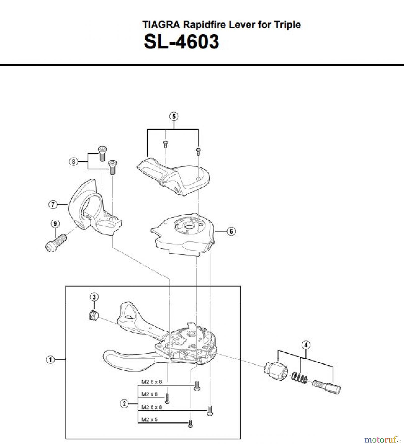 Shimano SL Shift Lever - Schalthebel SL-4603 TIAGRA Rapidfire Lever for Triple