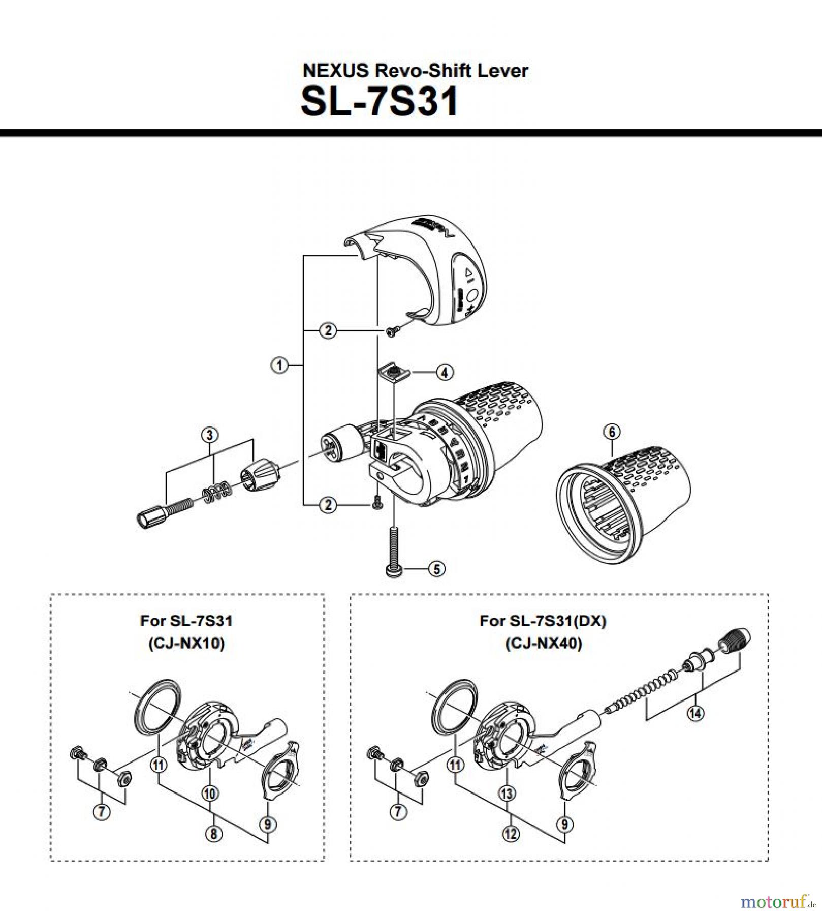 Shimano SL Shift Lever - Schalthebel SL-7S31 NEXUS Revo-Shift Lever