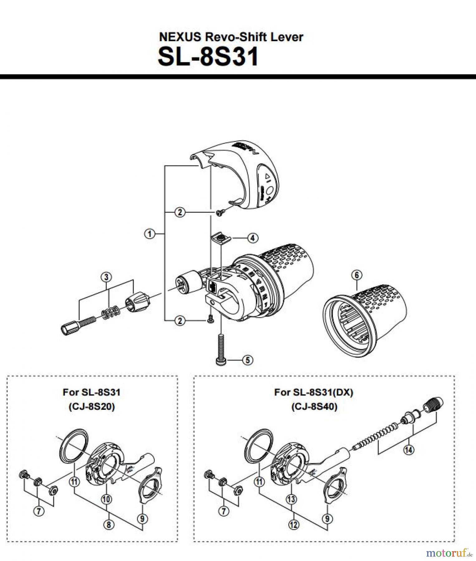 Shimano SL Shift Lever - Schalthebel SL-8S31 NEXUS Revo-Shift Lever