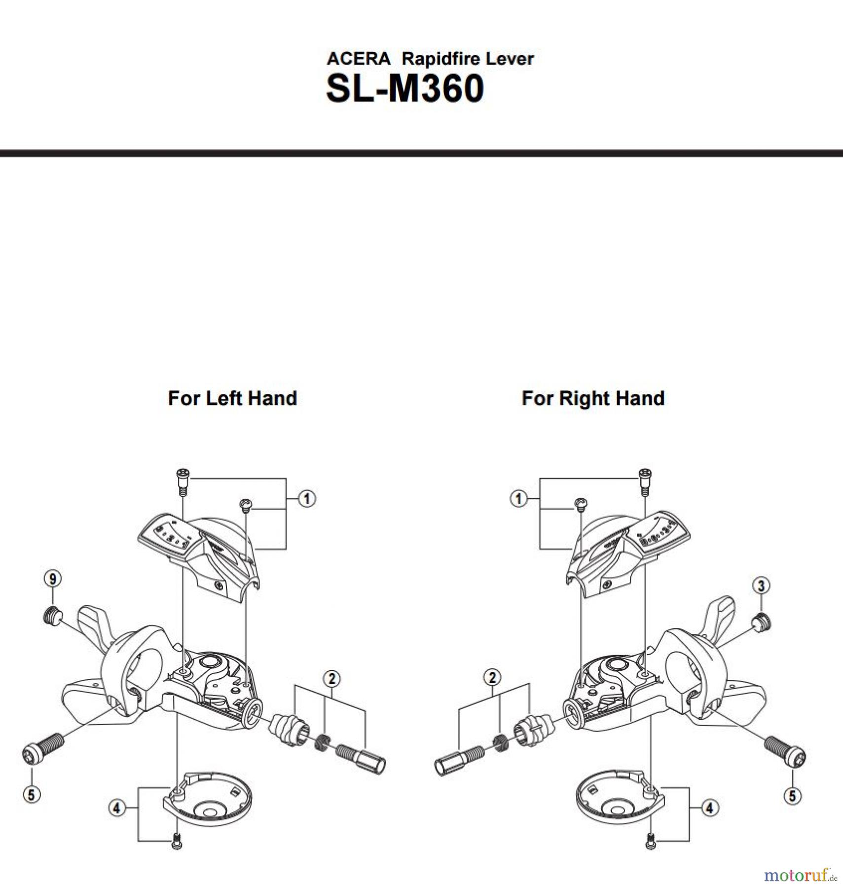 Shimano SL Shift Lever - Schalthebel SL-M360 ACERA Rapidfire Lever