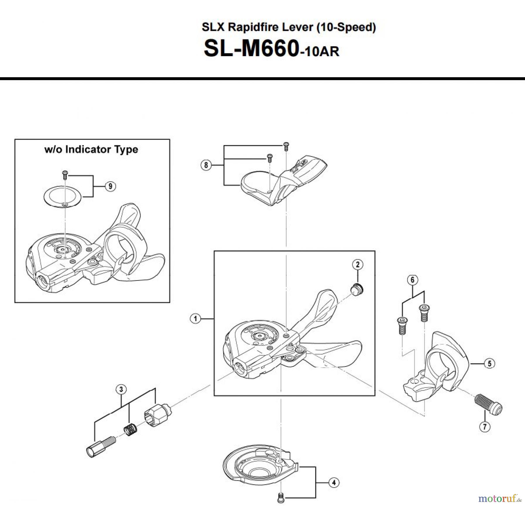 Shimano SL Shift Lever - Schalthebel SL-M660-10AR SLX Rapidfire Lever (10-Speed)