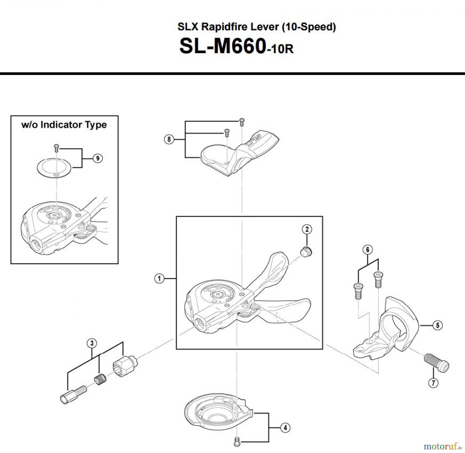 Shimano SL Shift Lever - Schalthebel SL-M660-10R SLX Rapidfire Lever (10-Speed)