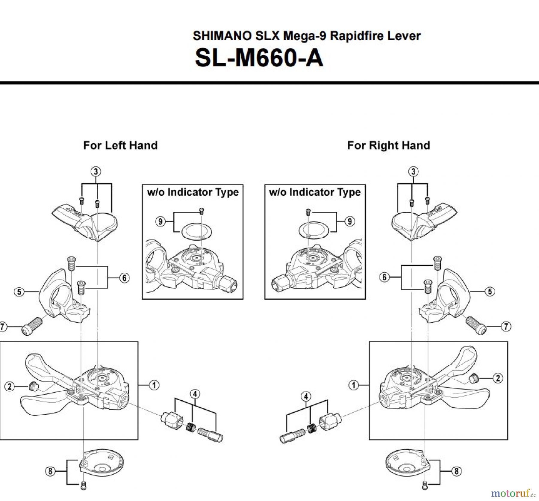 Shimano SL Shift Lever - Schalthebel SL-M660-A SHIMANO SLX Mega-9 Rapidfire Lever