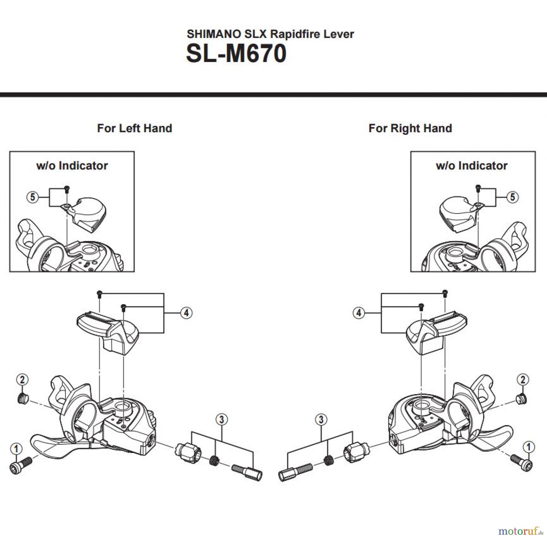 Shimano SL Shift Lever - Schalthebel SL-M670 SHIMANO SLX Rapidfire Lever