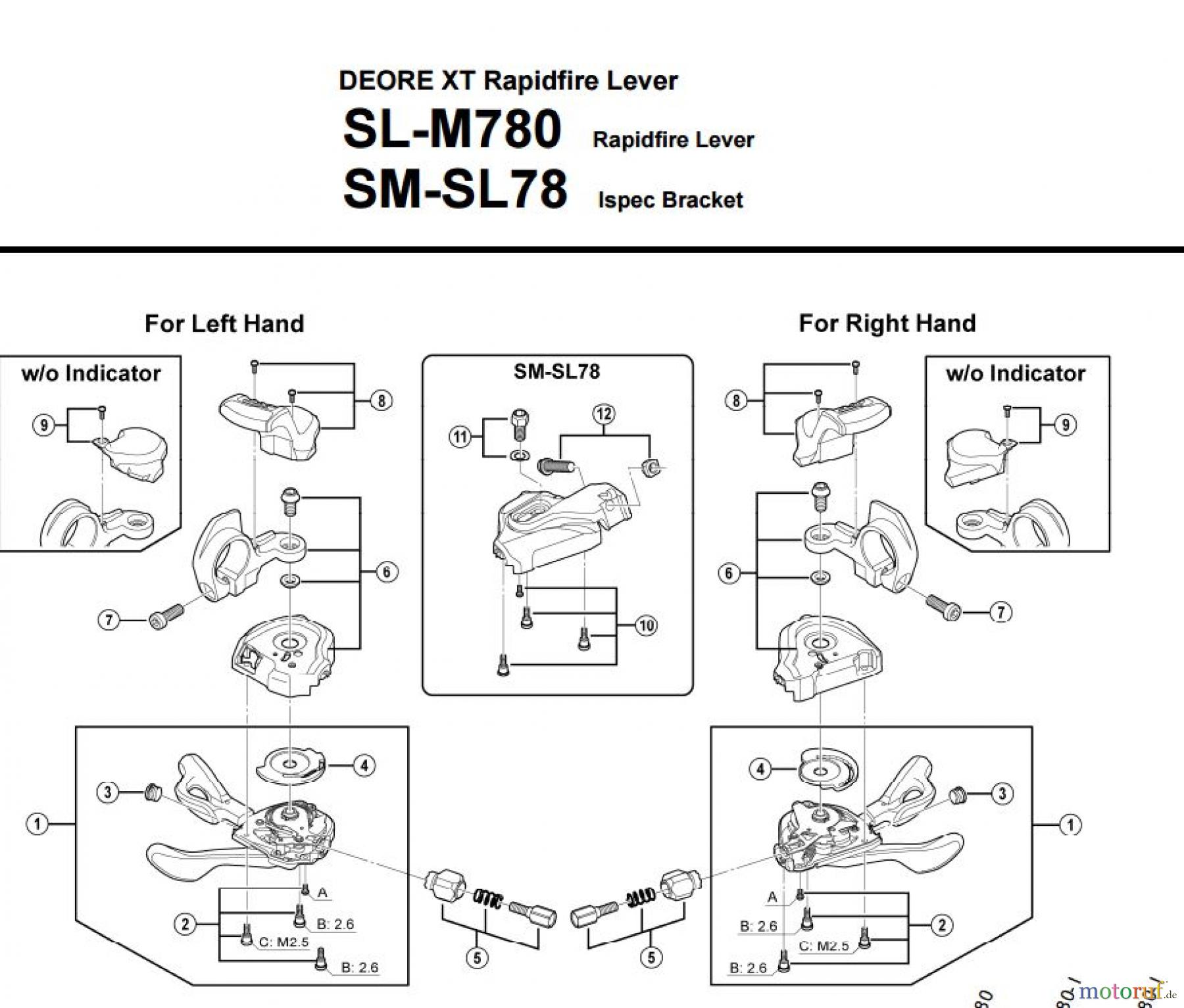 Shimano SL Shift Lever - Schalthebel SL-M780-3183 DEORE XT Rapidfire Lever