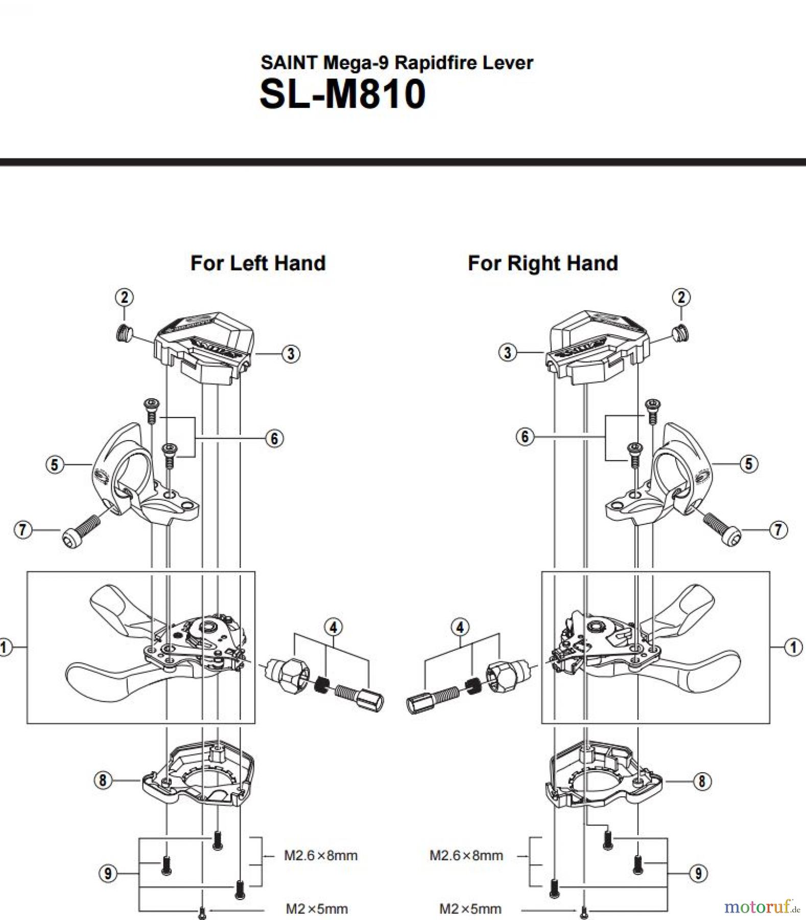 Shimano SL Shift Lever - Schalthebel SL-M810 SAINT Mega-9 Rapidfire Lever