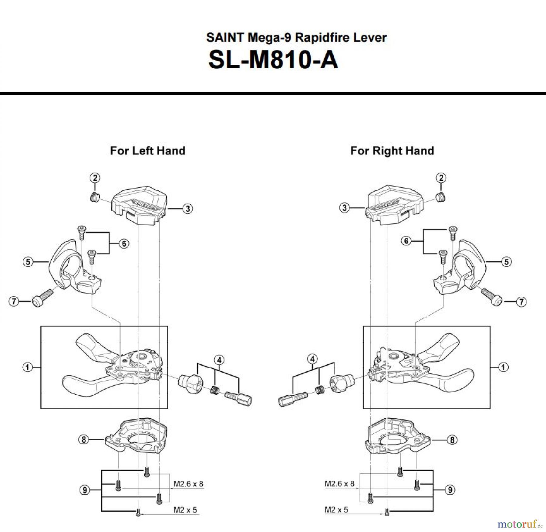 Shimano SL Shift Lever - Schalthebel SL-M810-A SAINT Mega-9 Rapidfire Lever
