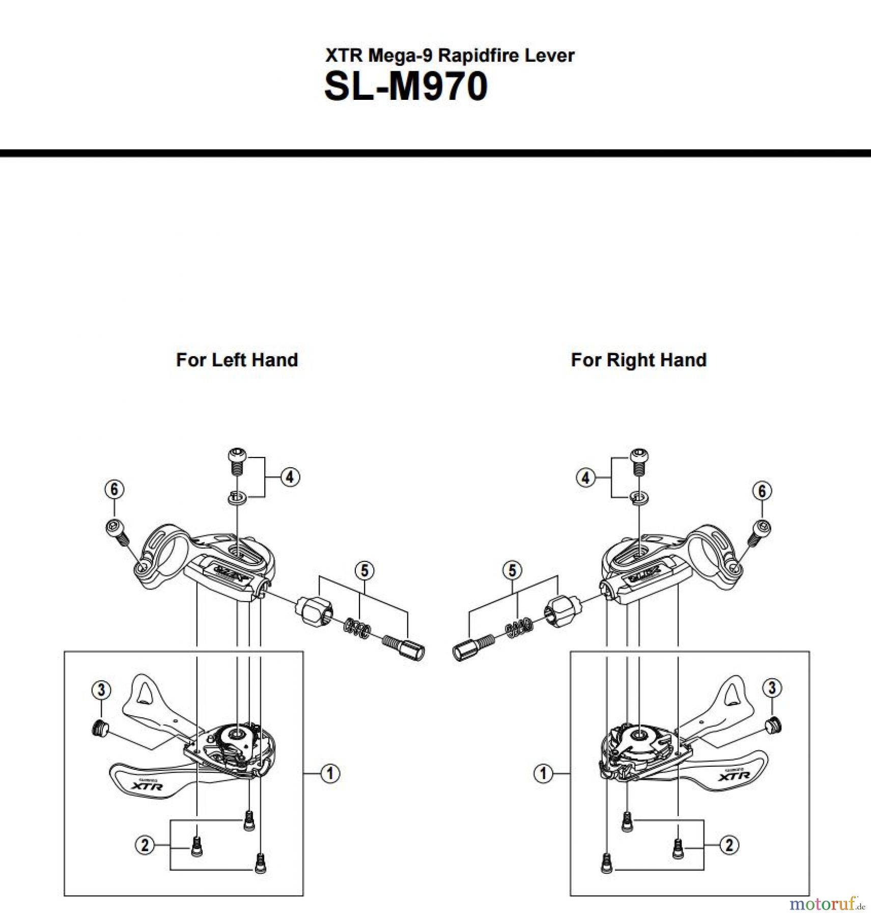 Shimano SL Shift Lever - Schalthebel SL-M970 -2610 XTR Mega-9 Rapidfire Lever