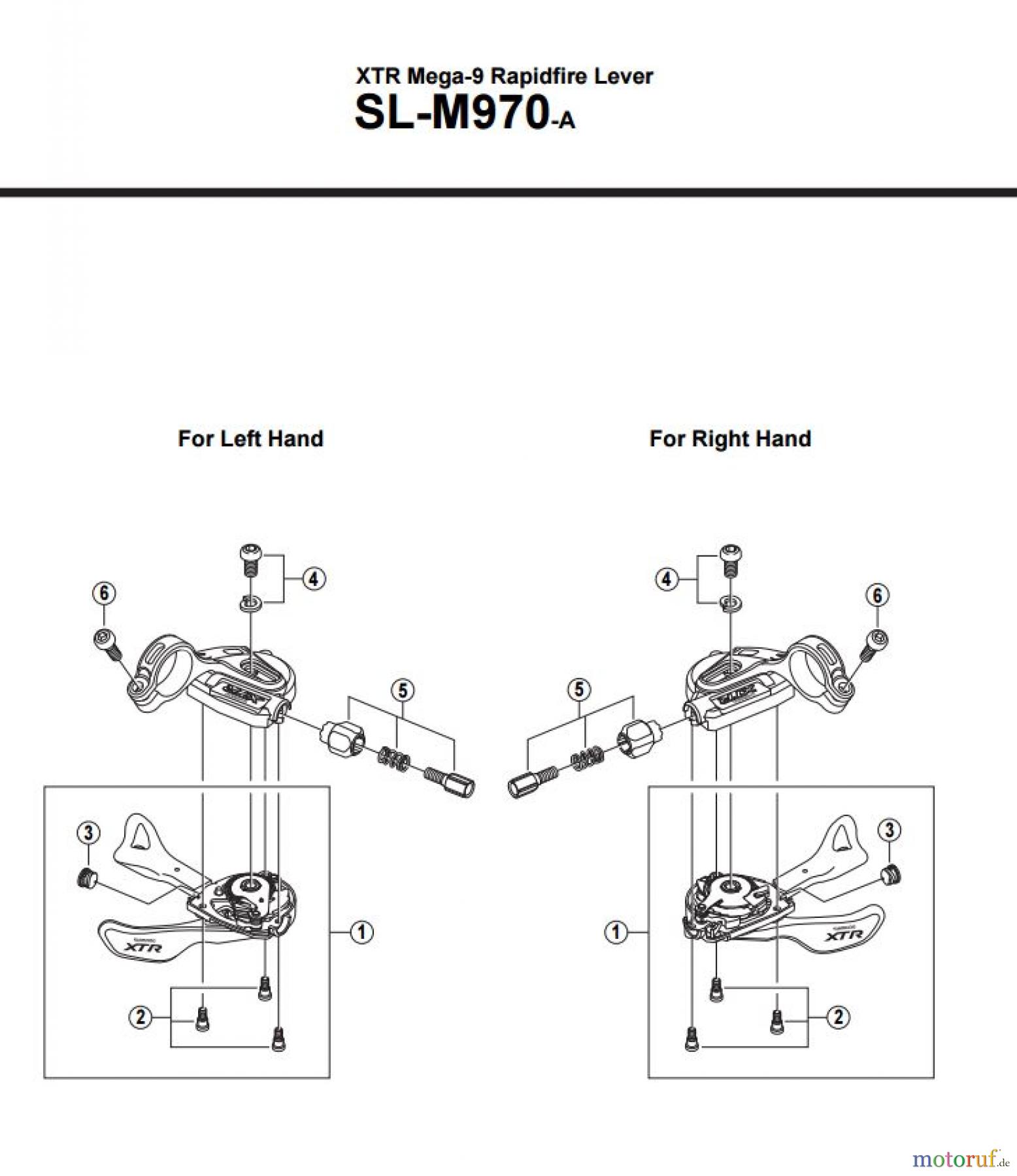 Shimano SL Shift Lever - Schalthebel SL-M970-A -2777 XTR Mega-9 Rapidfire Lever