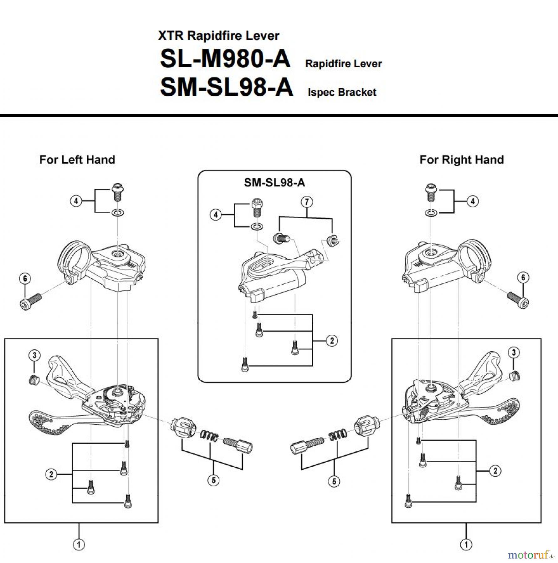 Shimano SL Shift Lever - Schalthebel SL-M980-A -3310 XTR Rapidfire Lever