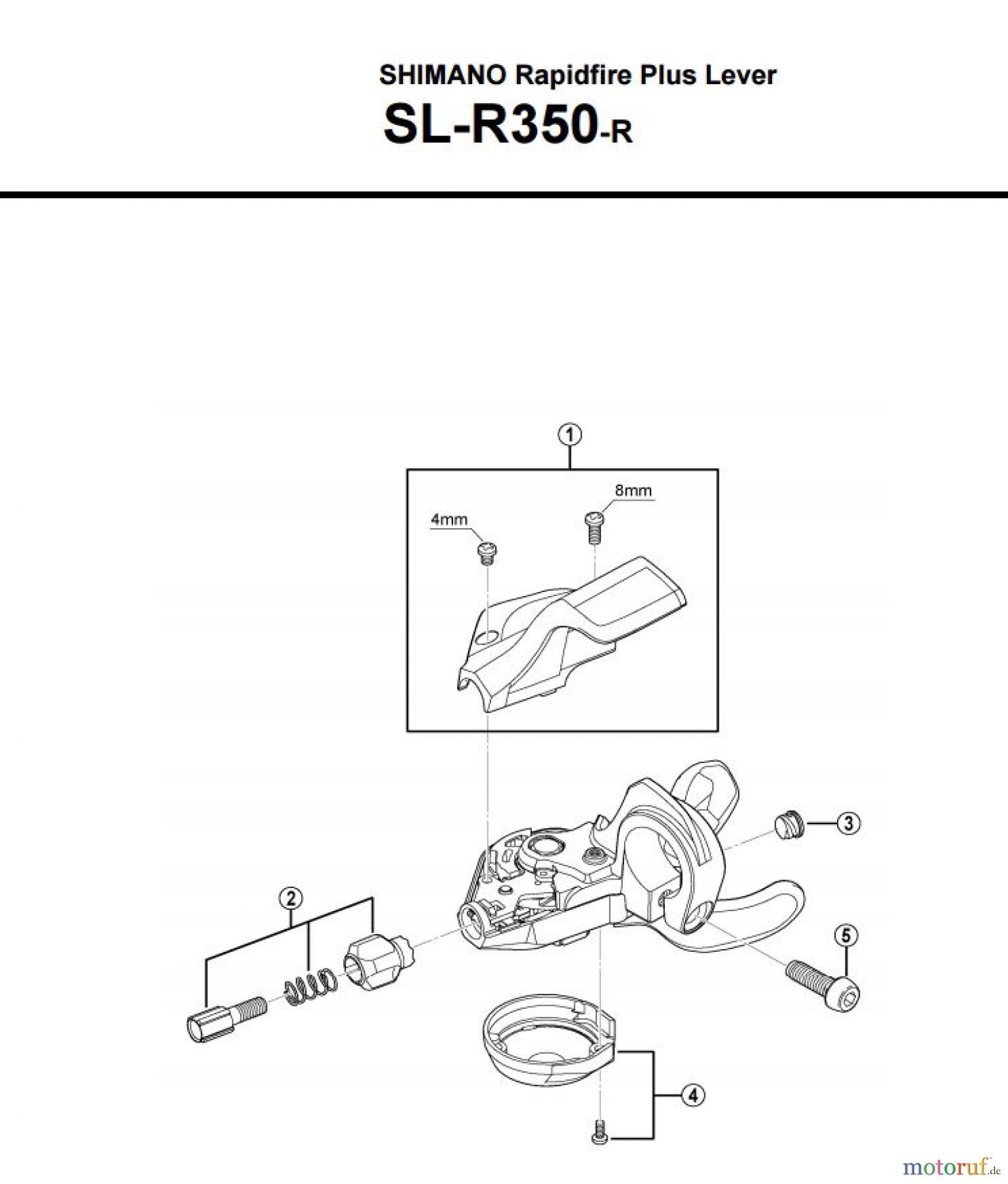 Shimano SL Shift Lever - Schalthebel SL-R350 -3625 SHIMANO Rapidfire Plus Lever