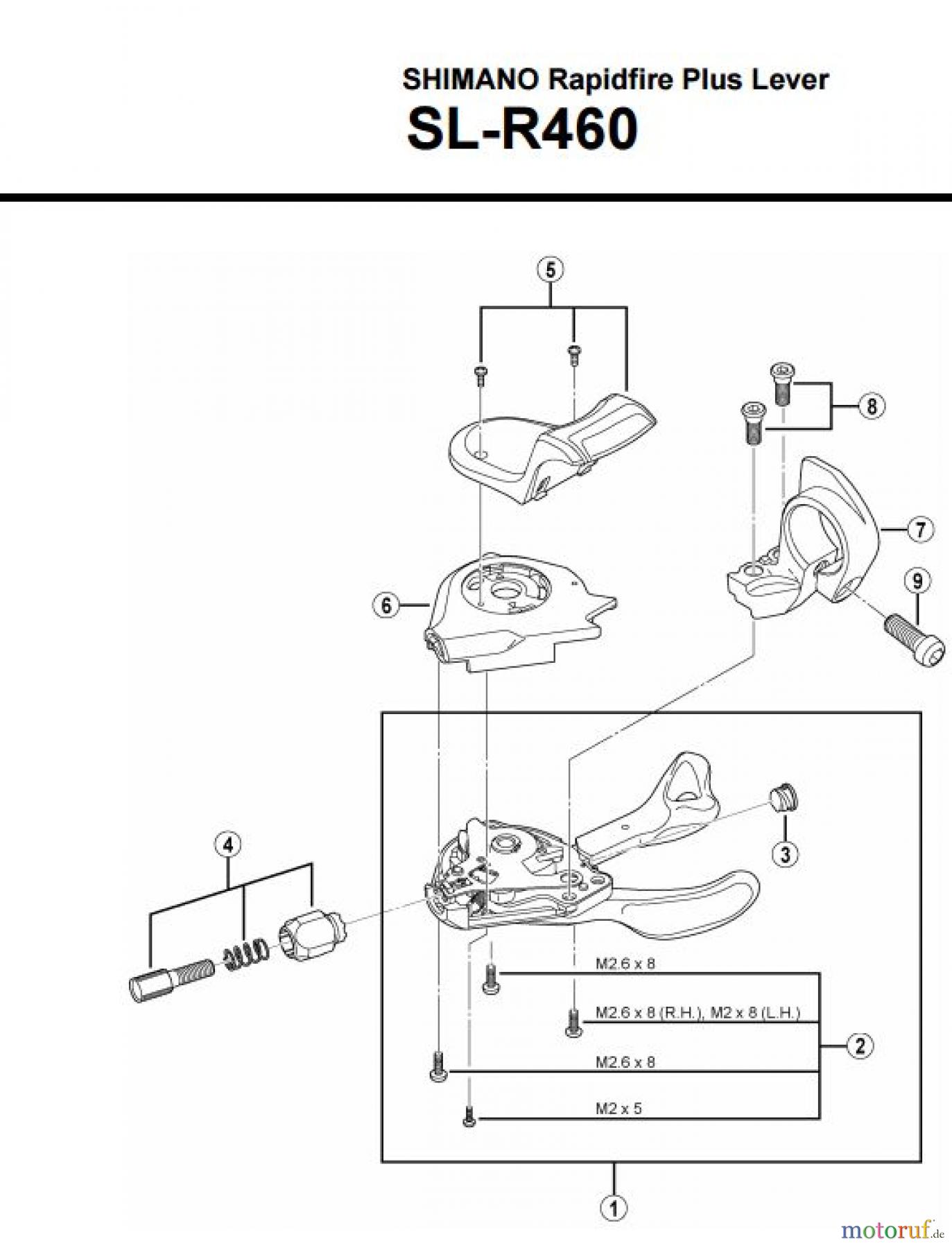 Shimano SL Shift Lever - Schalthebel SL-R460 -3627 SHIMANO Rapidfire Plus Lever