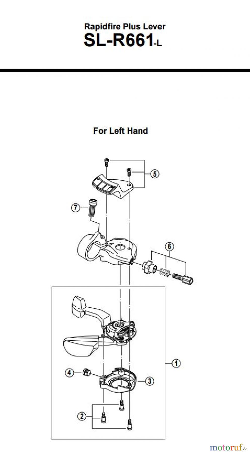 Shimano SL Shift Lever - Schalthebel SL-R661-L -2604 Rapidfire Plus Lever
