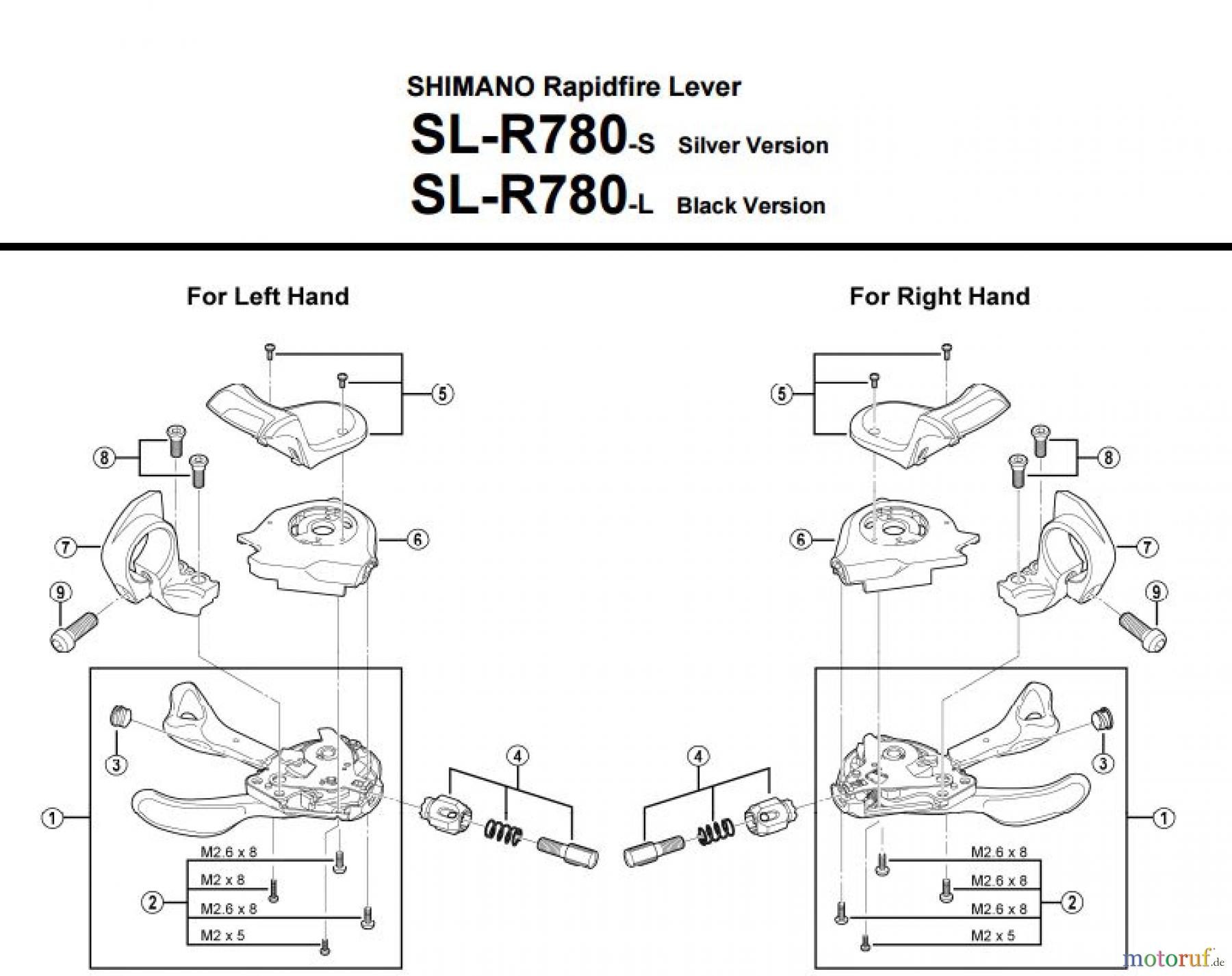 Shimano SL Shift Lever - Schalthebel SL-R780 _3220 SHIMANO Rapidfire Lever