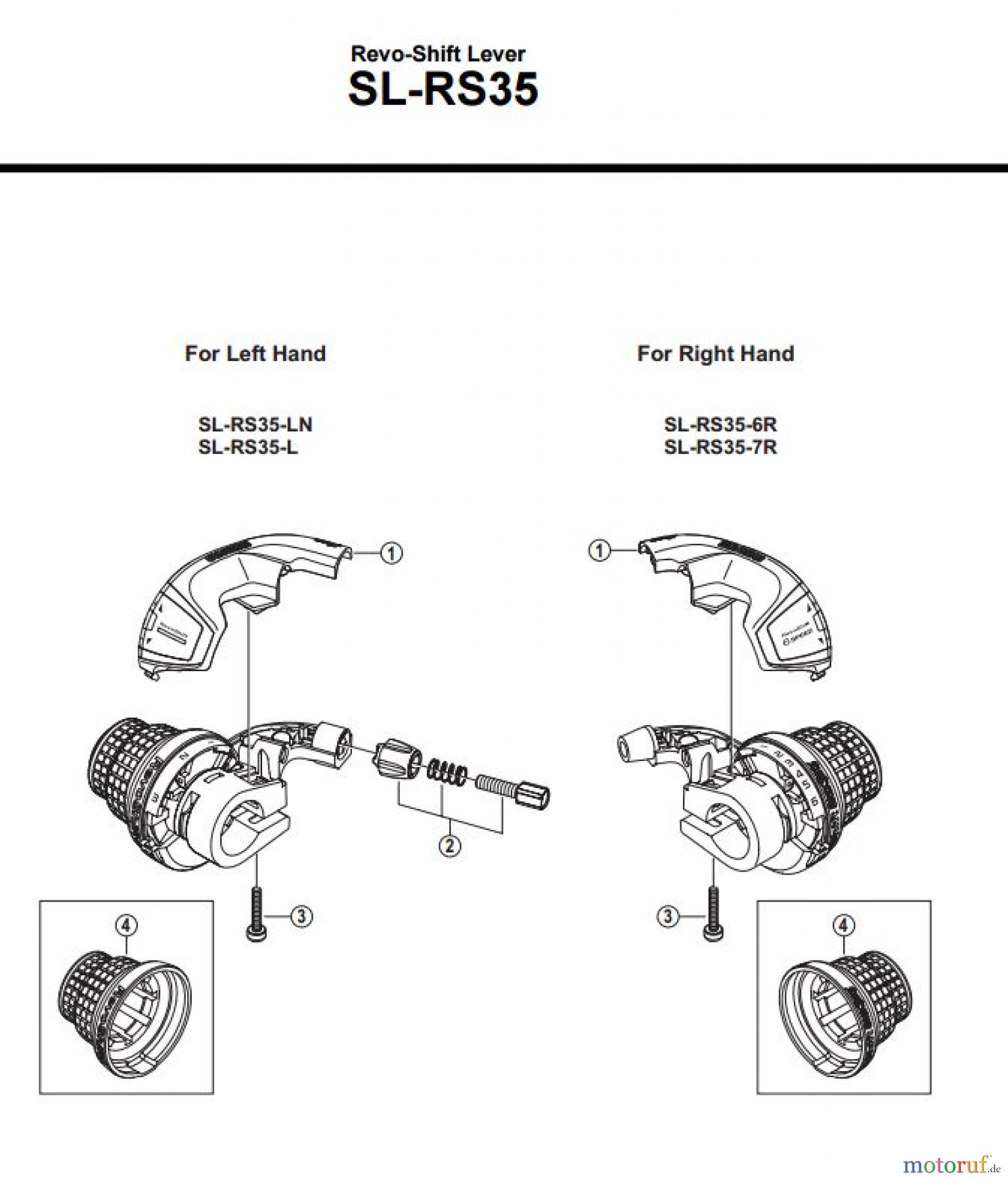 Shimano SL Shift Lever - Schalthebel SL-RS35 -2789C Revo-Shift Lever