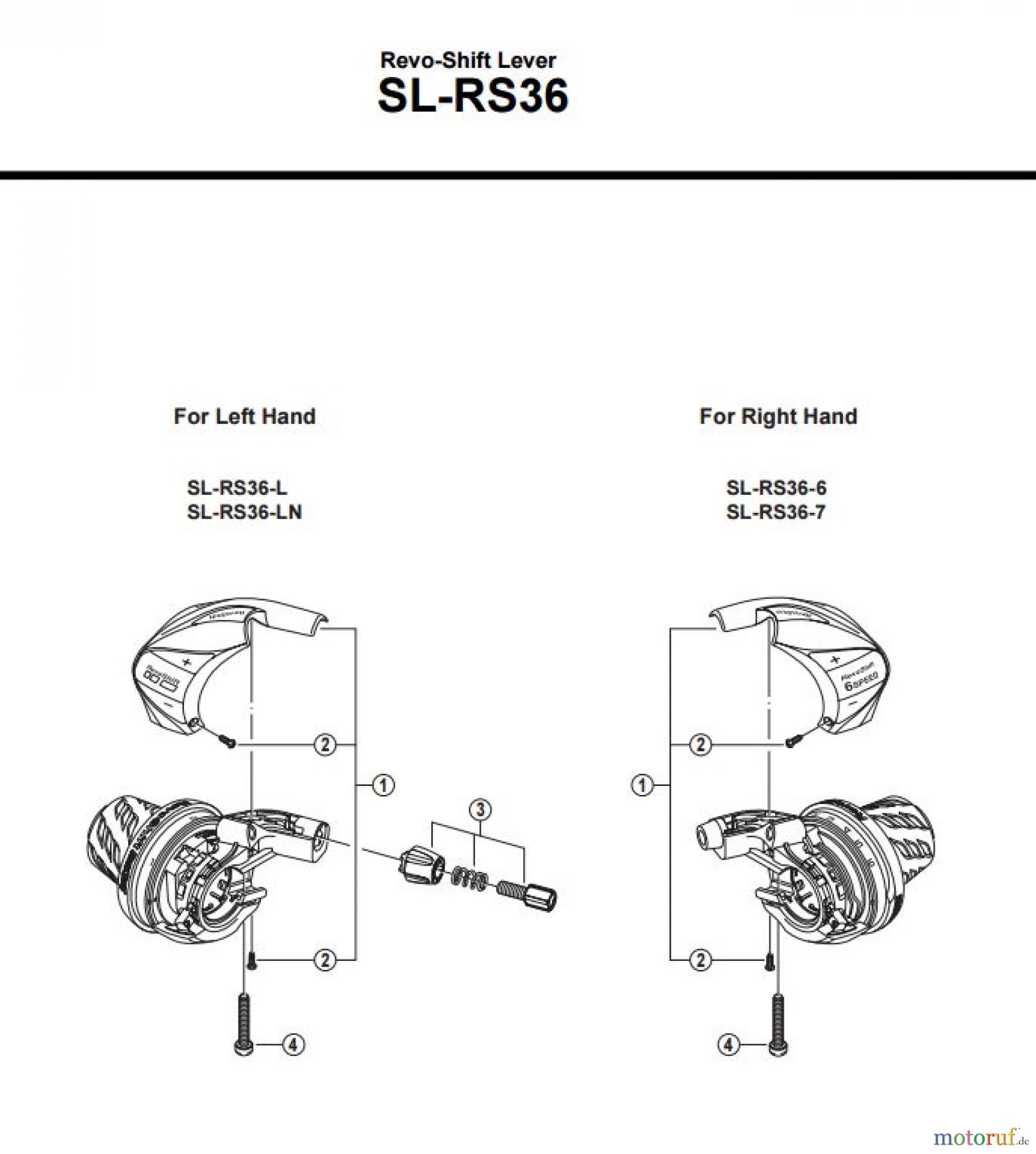 Shimano SL Shift Lever - Schalthebel SL-RS36 -3294 Revo-Shift Lever