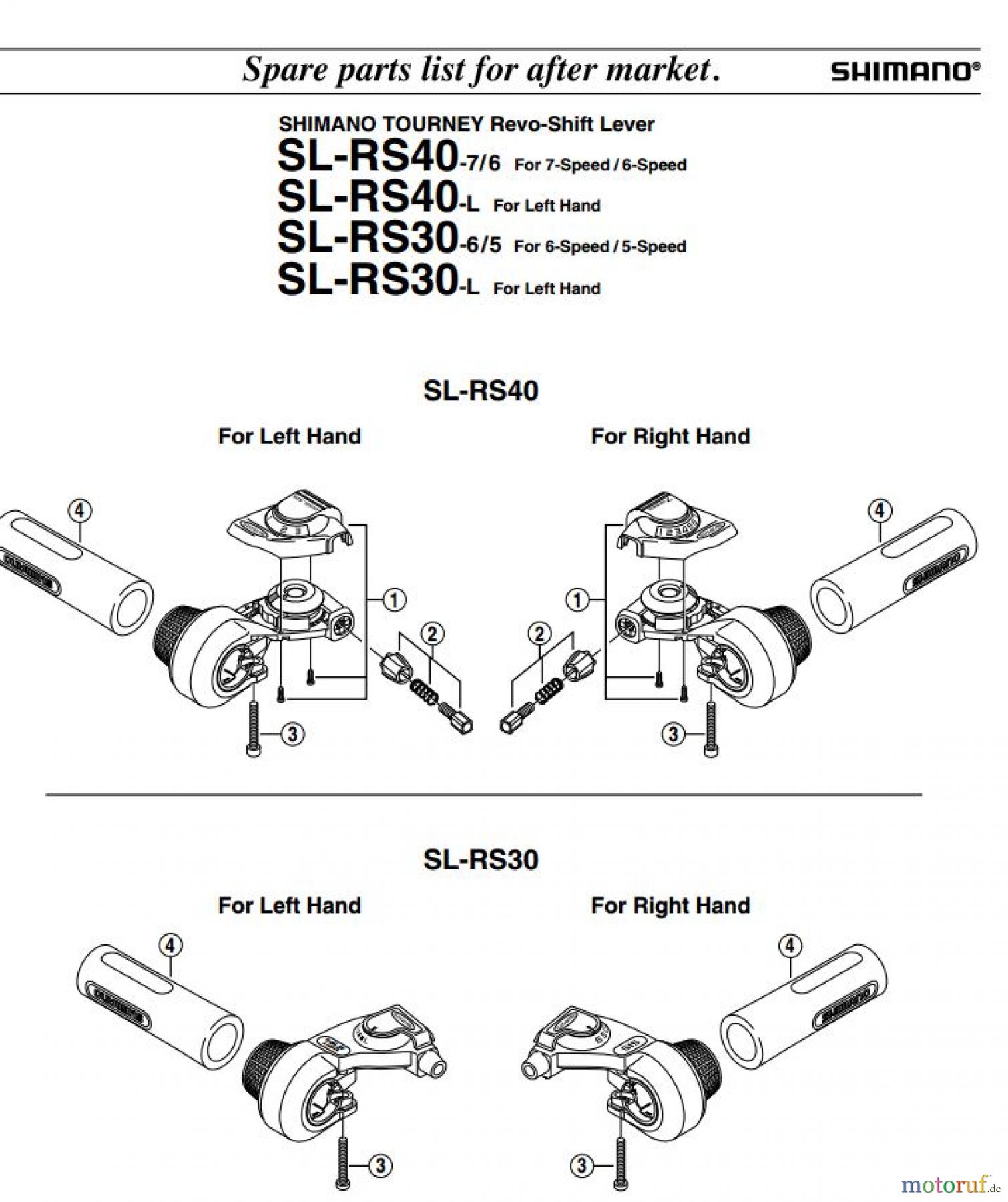 Shimano SL Shift Lever - Schalthebel SL-RS40_RS30-1723A