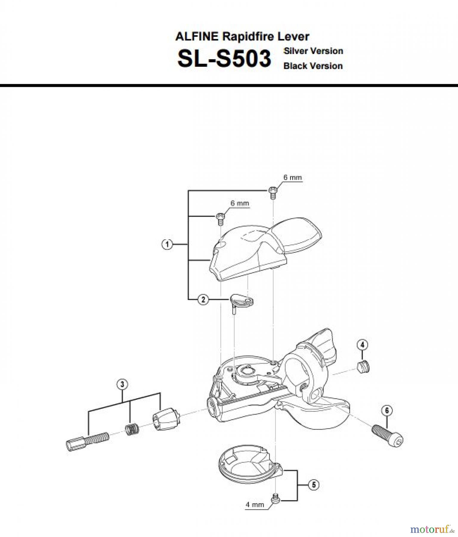 Shimano SL Shift Lever - Schalthebel SL-S503 -3303 ALFINE Rapidfire Lever