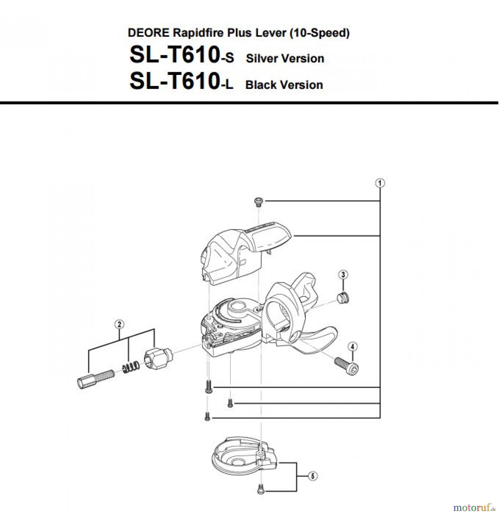 Shimano SL Shift Lever - Schalthebel SL-T610 -3524 DEORE Rapidfire Plus Lever (10-Speed)