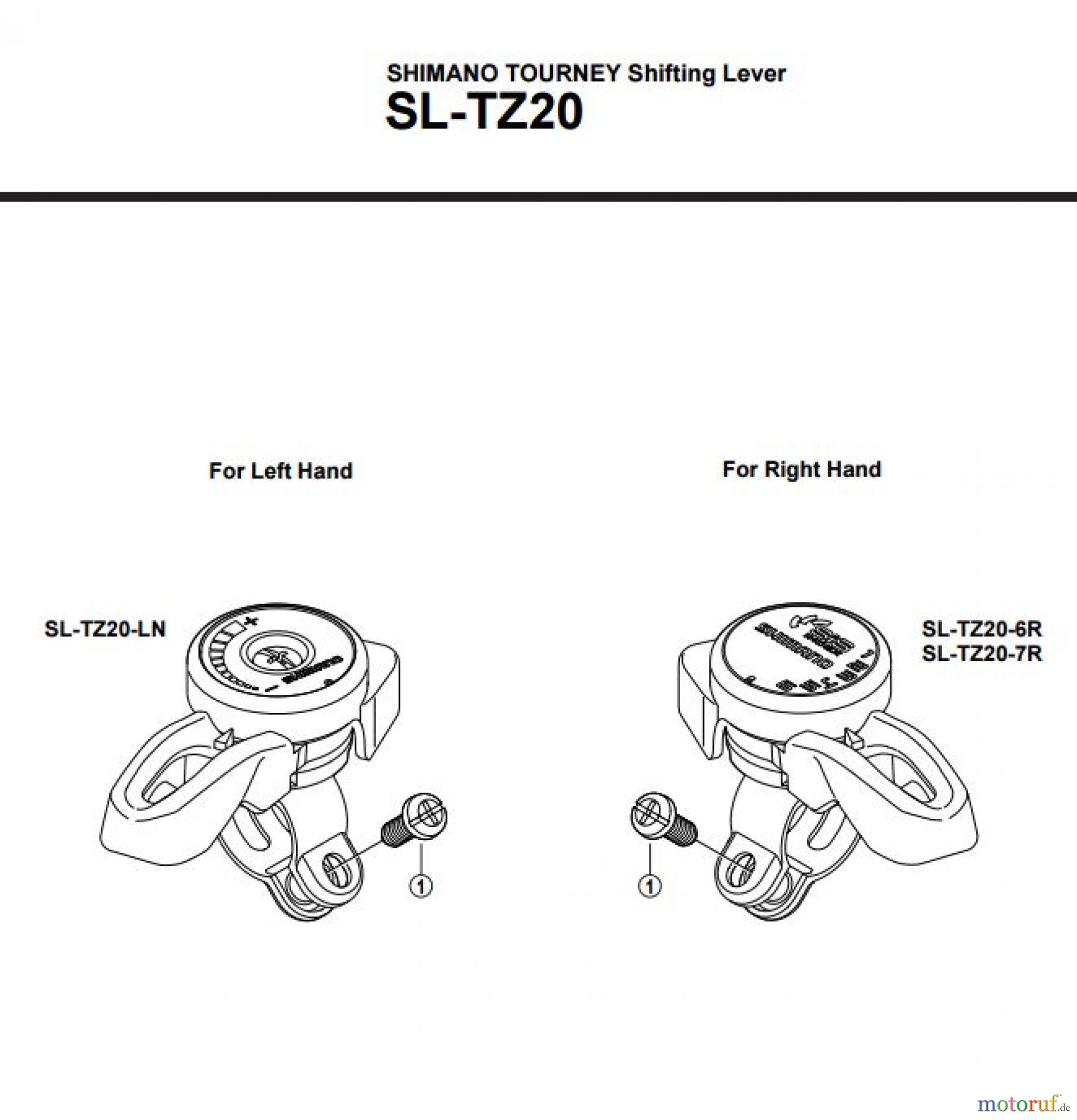 Shimano SL Shift Lever - Schalthebel SL-TZ20 SHIMANO TOURNEY Shifting Lever