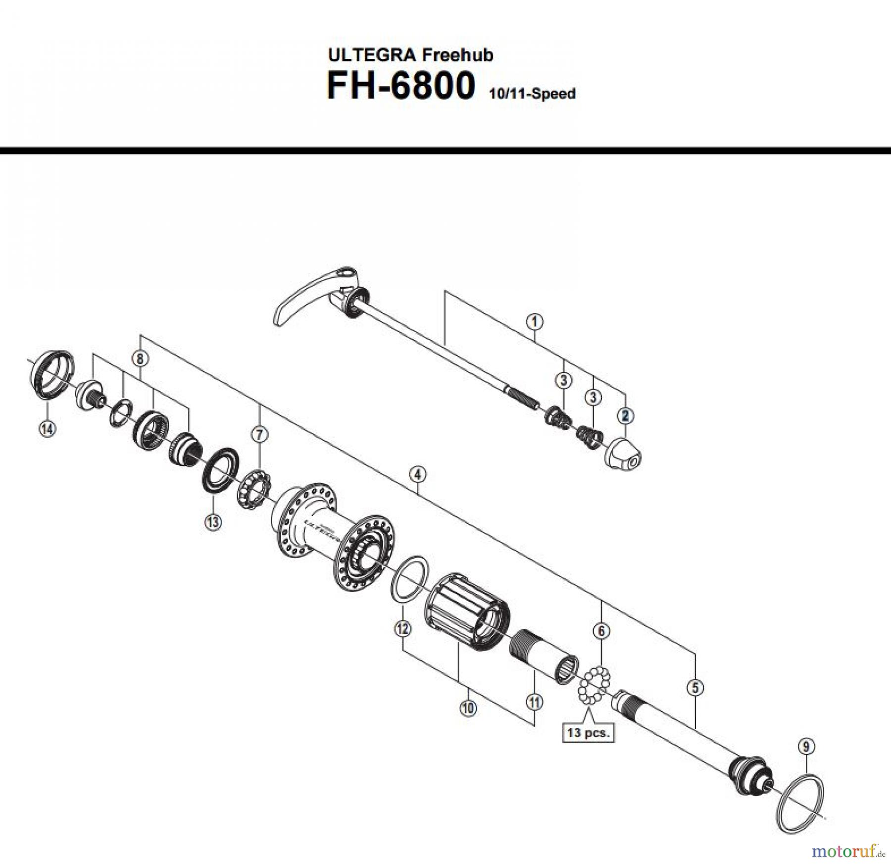 Shimano FH Free Hub - Freilaufnabe FH-6800 ULTEGRA Kassettennabe 10/11-fach