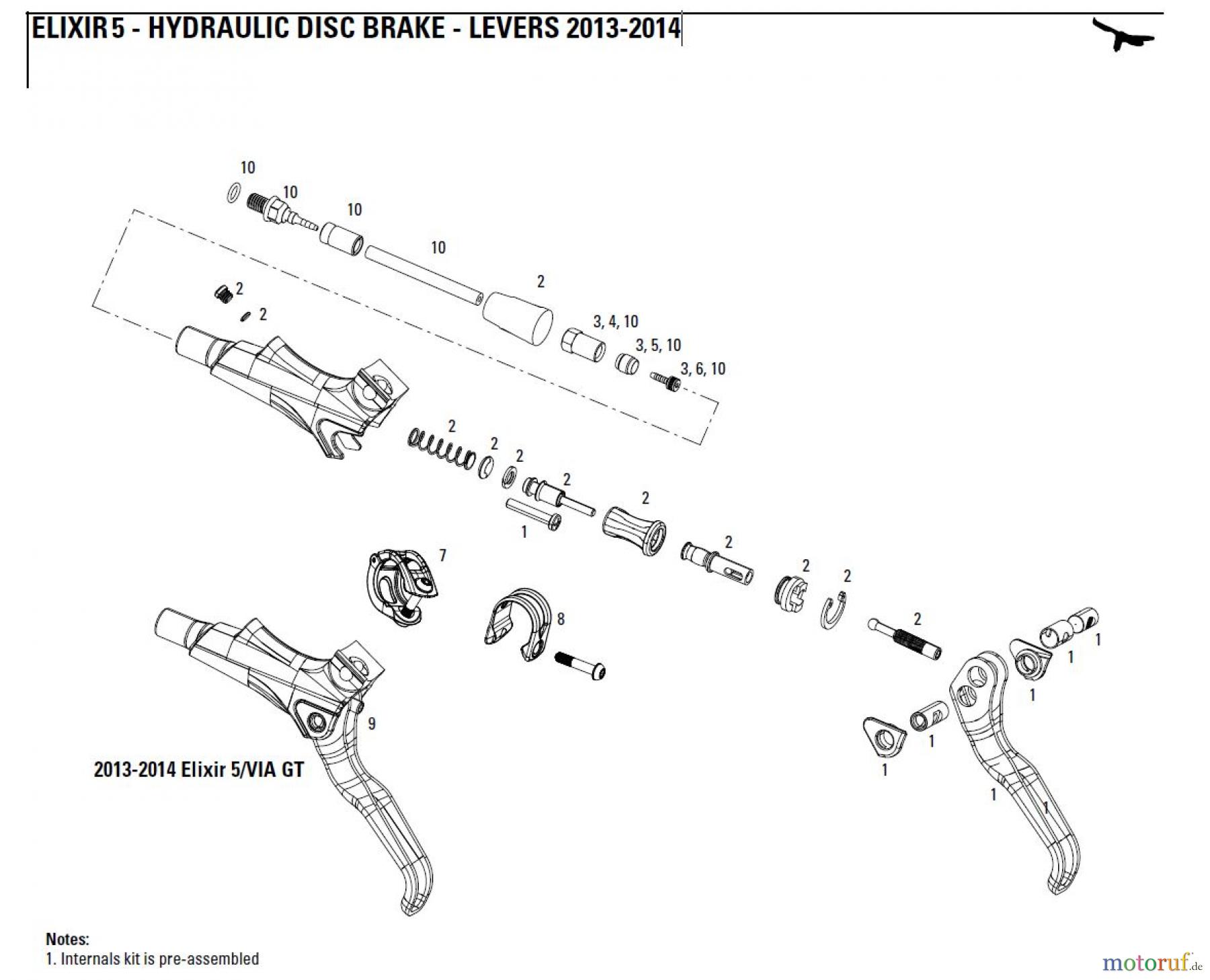 Sram avid HYDRAULIC DISC BRAKE - LEVERS ELIXIR 5 - HYDRAULIC DISC BRAKE - LEVERS 2013-2014