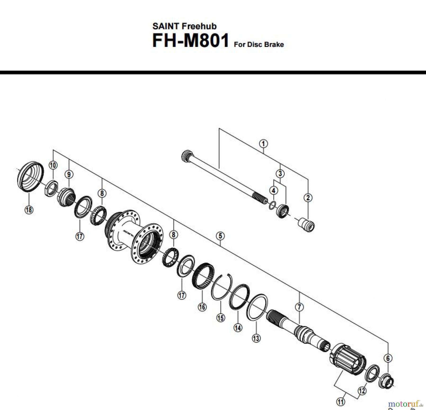 Shimano FH Free Hub - Freilaufnabe FH-M801 SAINT Freehub