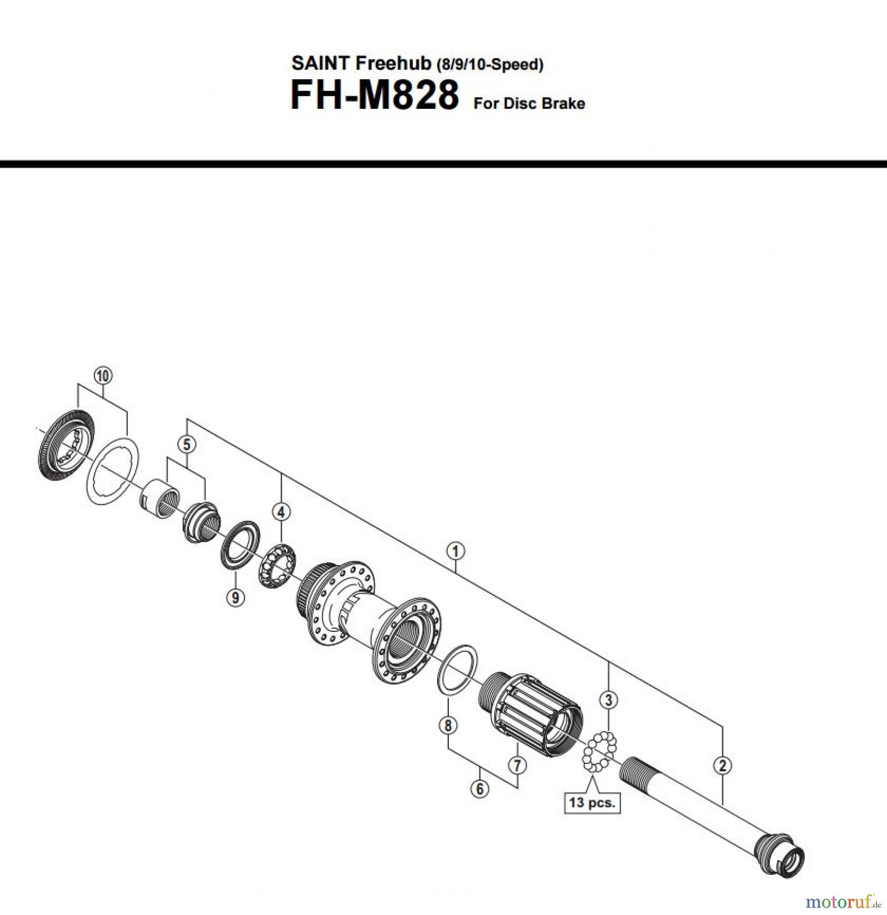 Shimano FH Free Hub - Freilaufnabe FH-M828 SAINT Freehub (8/9/10-Speed)