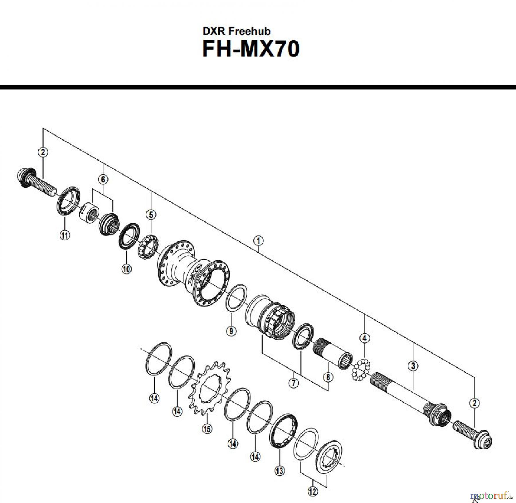 Shimano FH Free Hub - Freilaufnabe FH-MX70 -2658