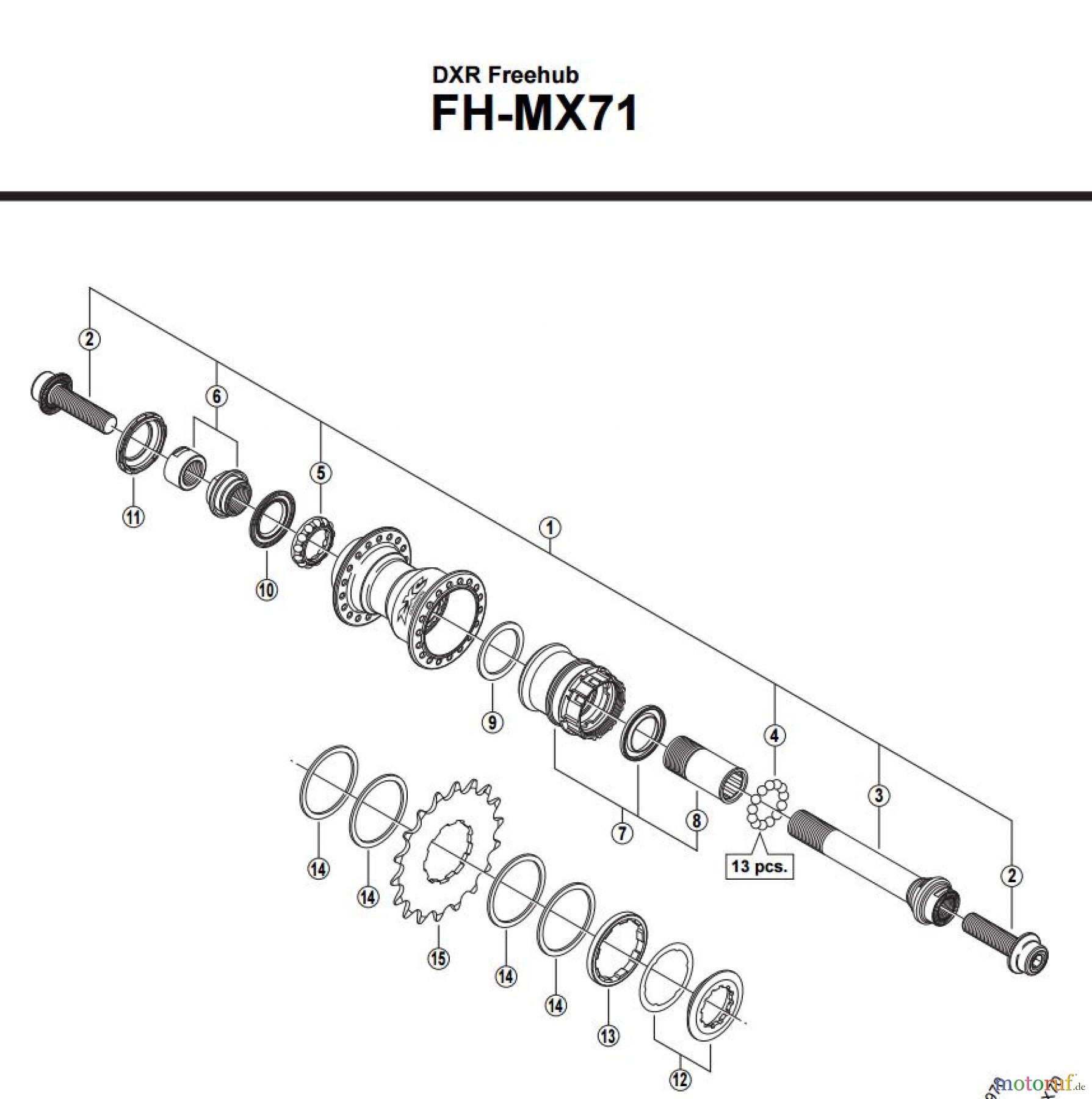 Shimano FH Free Hub - Freilaufnabe FH-MX71 -2955
