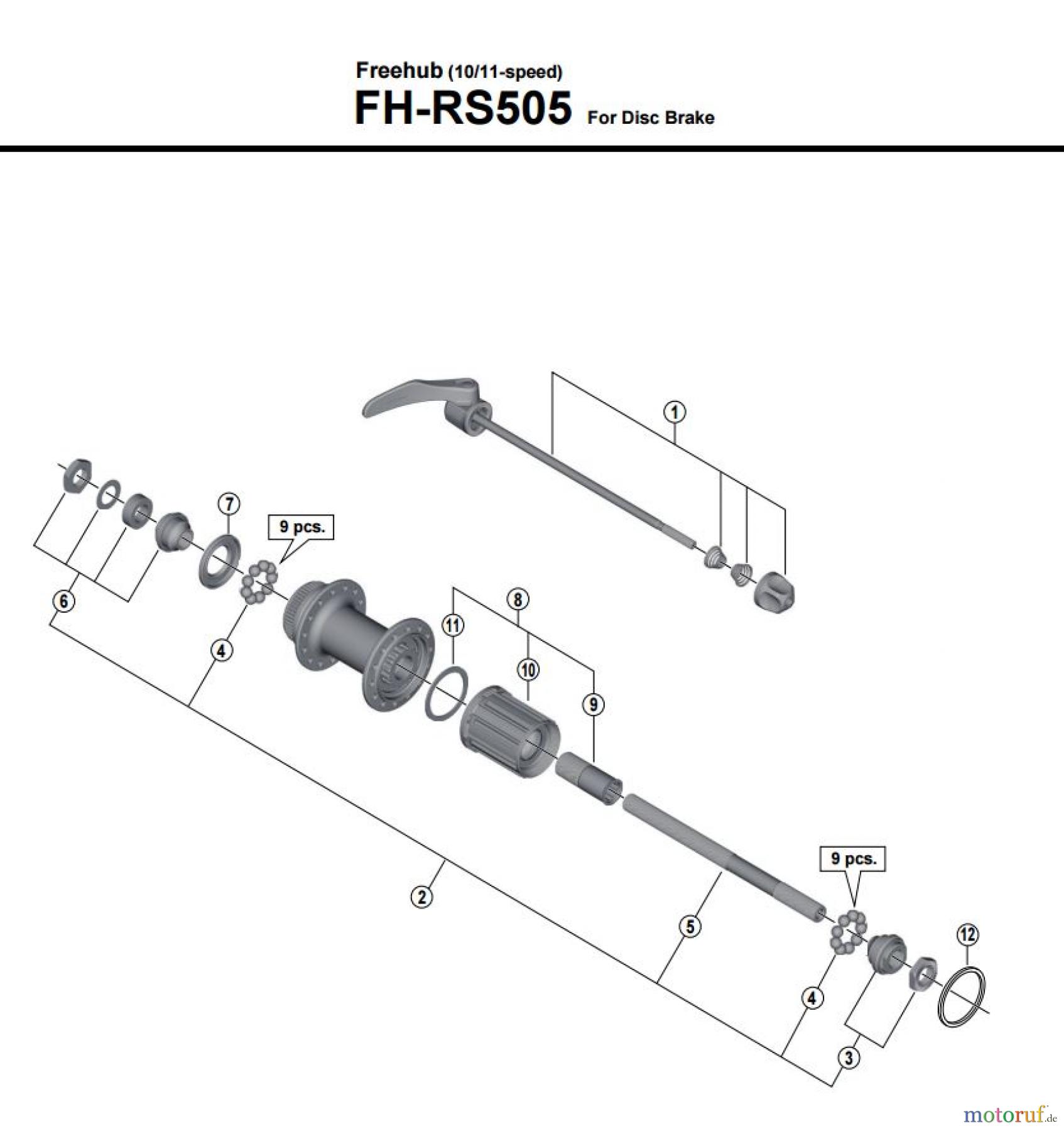 Shimano FH Free Hub - Freilaufnabe FH-RS505