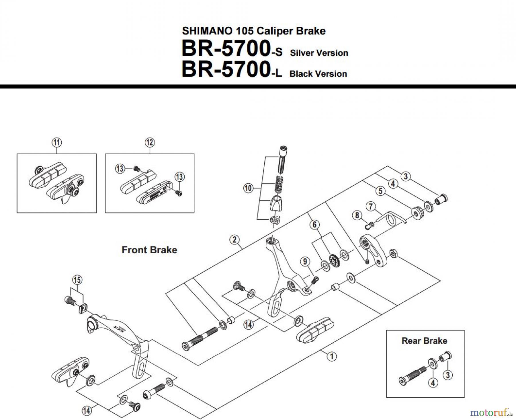 Shimano BR Brake - Bremse BR-5700 -3015 SHIMANO 105 Caliper Brake