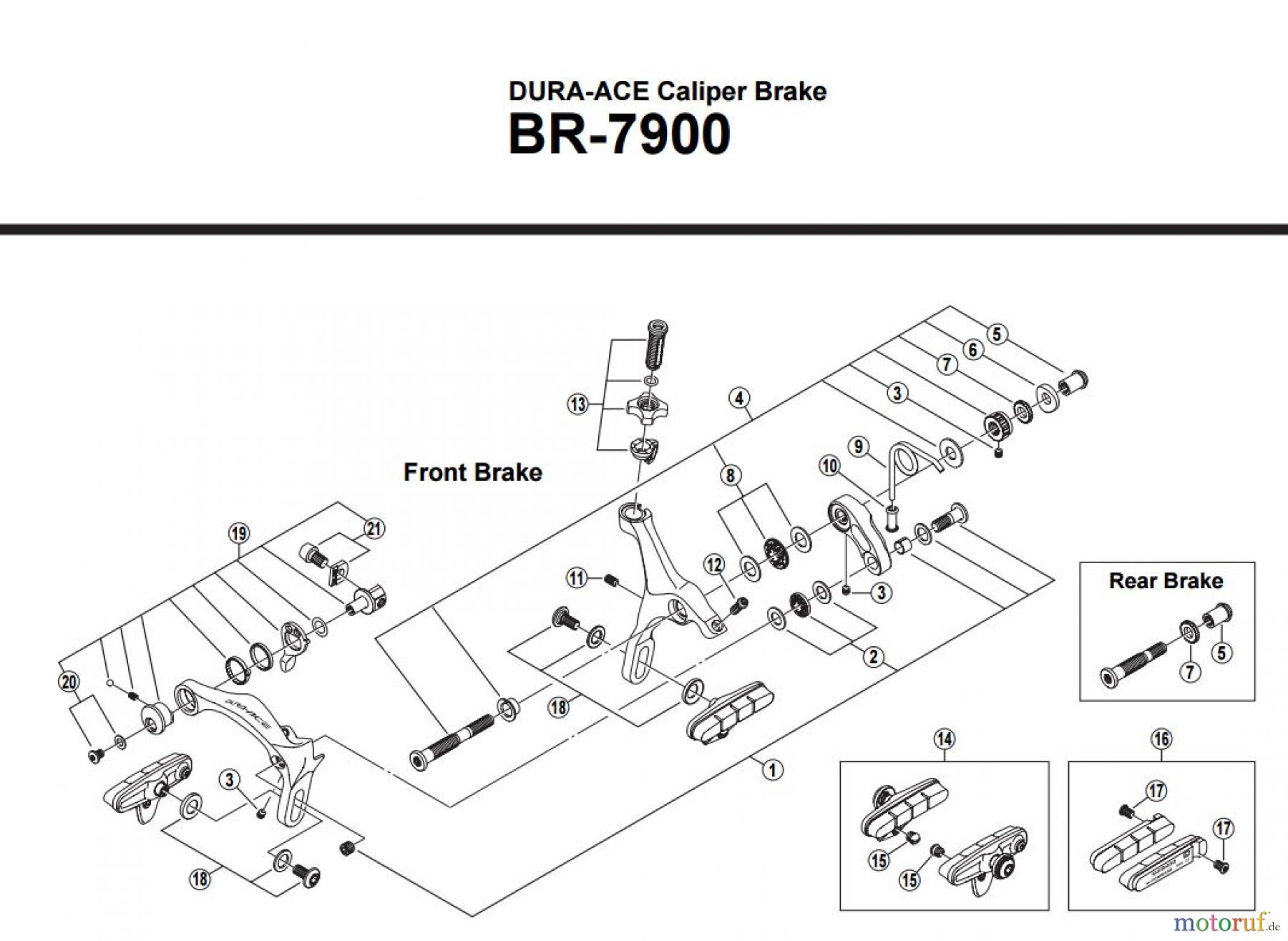 Shimano BR Brake - Bremse BR-7900 -2868 DURA-ACE Caliper Brake