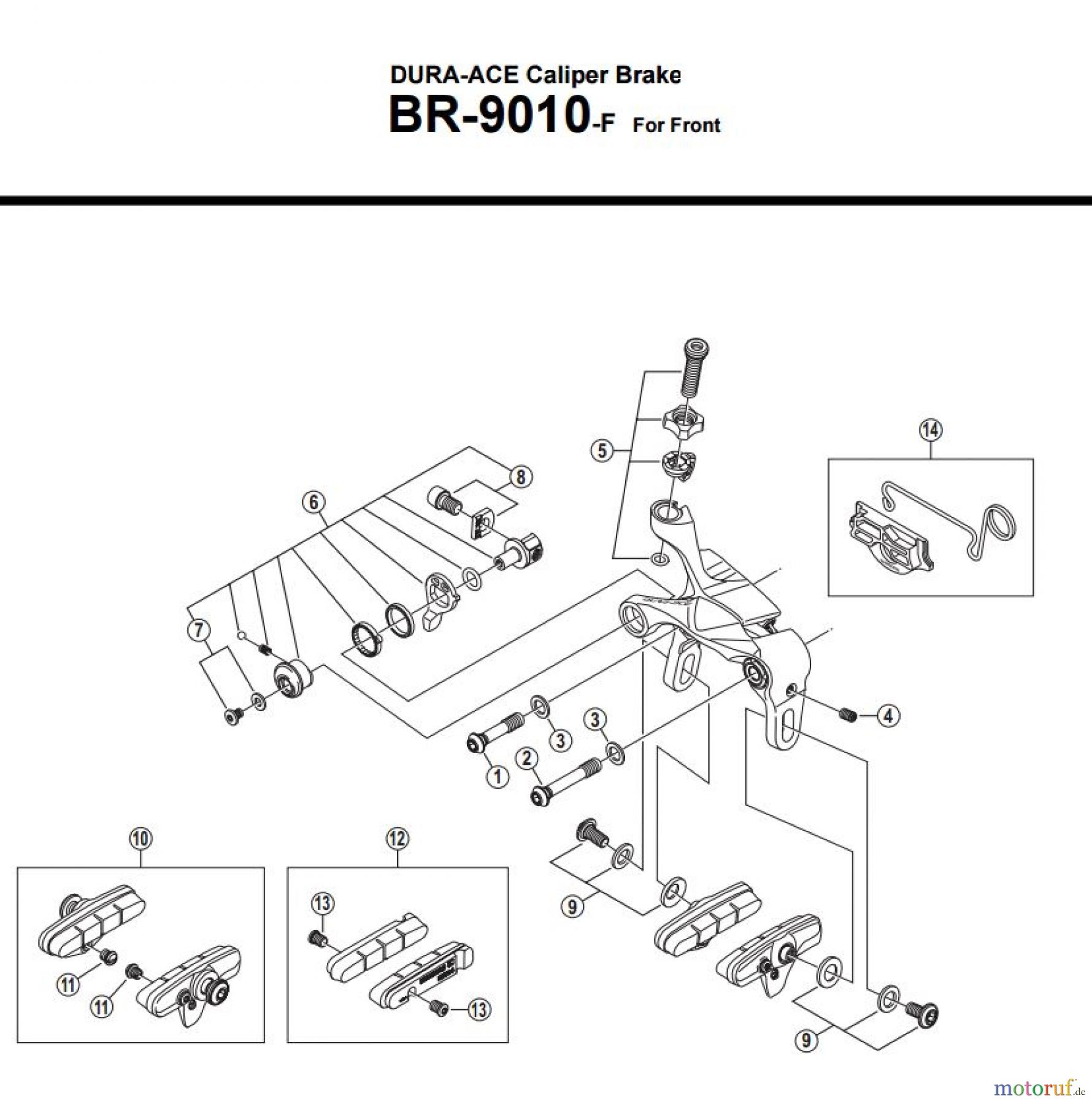 Shimano BR Brake - Bremse BR-9010-F -3461 DURA-ACE Caliper Brake For Front