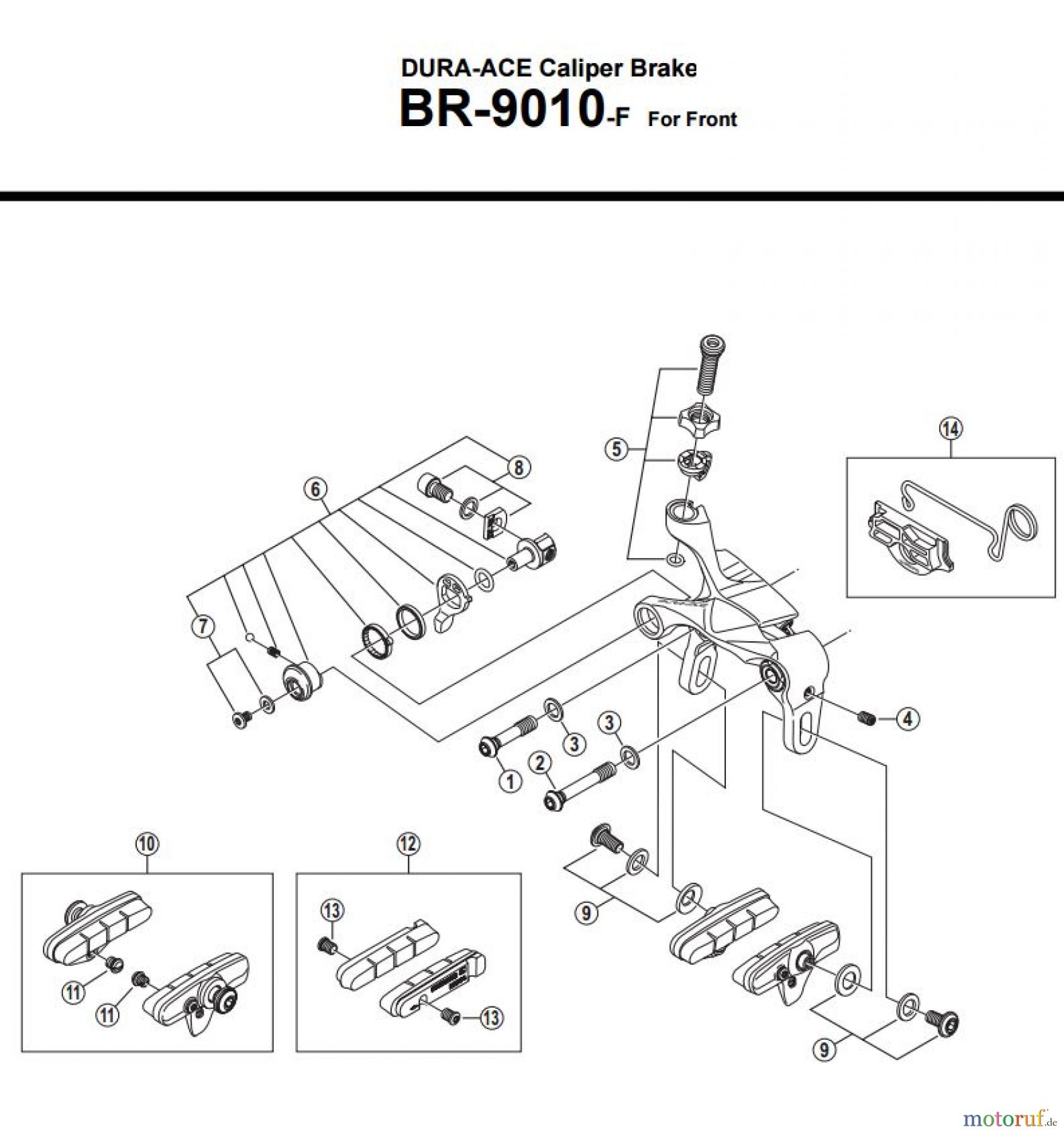 Shimano BR Brake - Bremse BR-9010-F -3461A DURA-ACE Caliper Brake For Front
