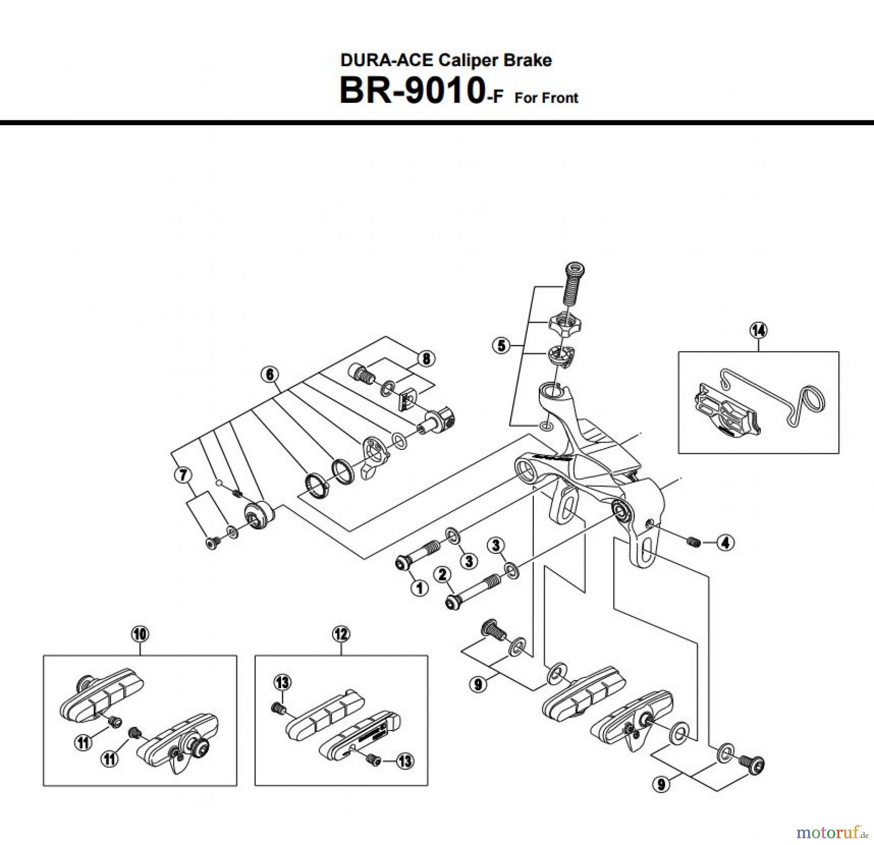 Shimano BR Brake - Bremse BR-9010-F -3461B DURA-ACE Caliper Brake For Front
