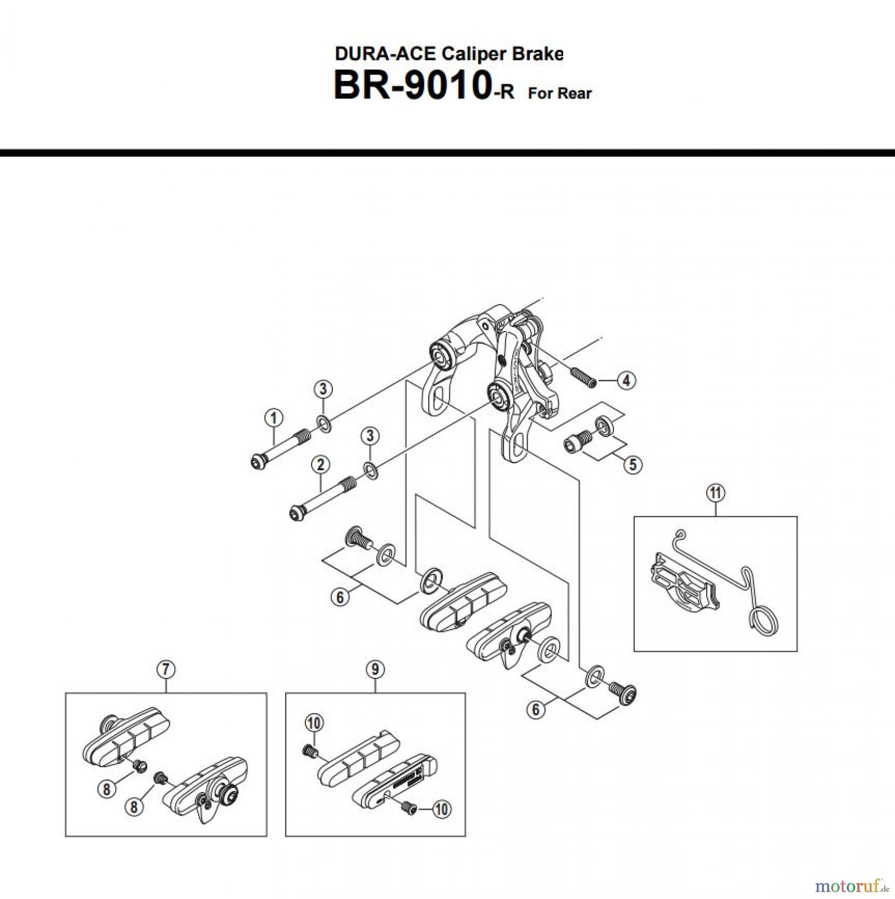 Shimano BR Brake - Bremse BR-9010-R -3462 DURA-ACE Caliper Brake For Rear